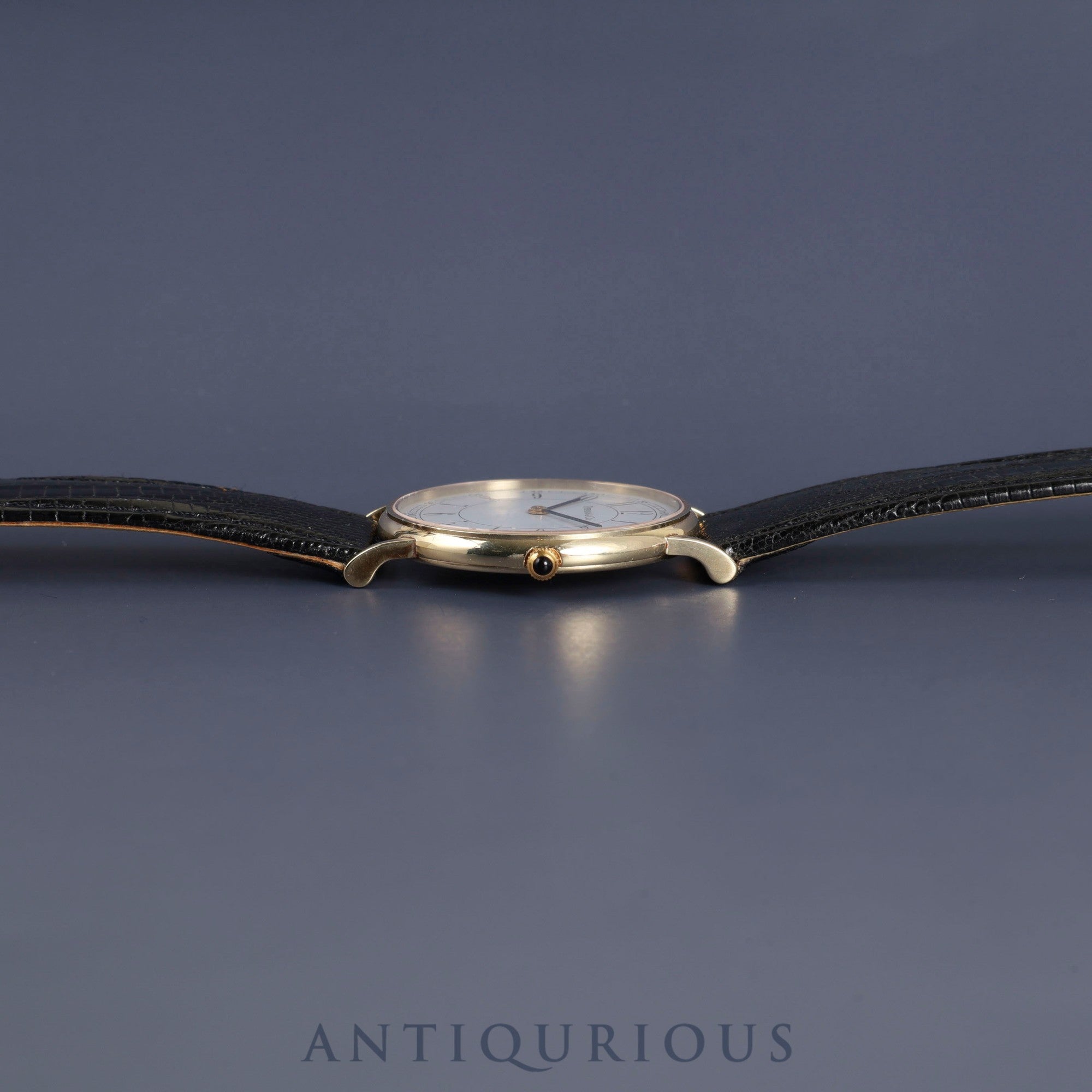 ティファニー ラウンドクラシック クォーツ Cal.ETA255.441 14K 革 社外尾錠(GP) ホワイトアラビア文字盤 オーバーホール済み