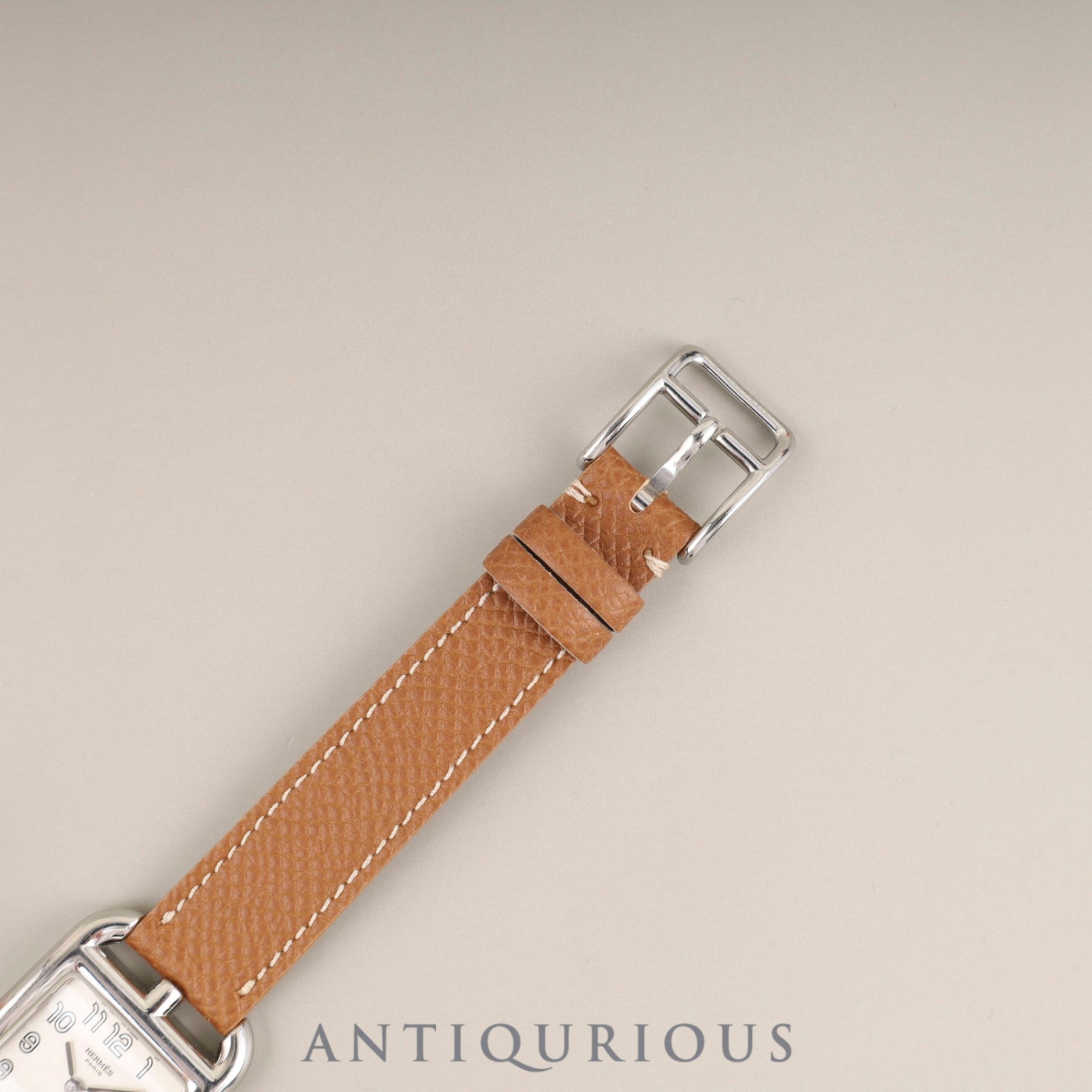 エルメス ケープコッド CC1.210 クォーツ Cal.976.001 SS 革 純正尾錠(SS) シルバー文字盤 箱 冊子 保証書(2003年)純正革ベルト(□G刻:2003年、使用感あり)オーバーホール済み