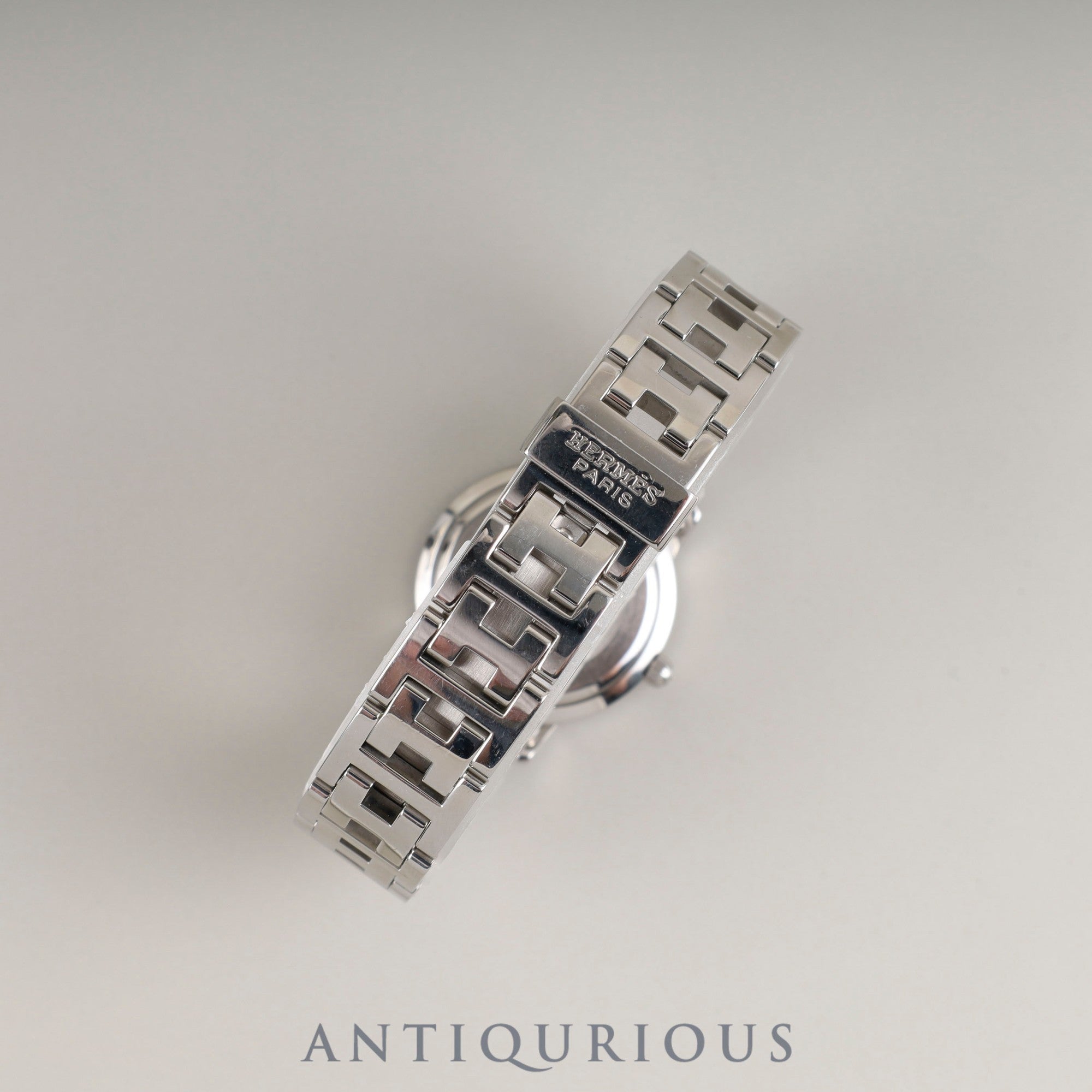 エルメス クリッパー ナクレ CL4.230 クォーツ SS 12Pダイヤ ホワイトシェルギョーシェ文字盤 オーバーホール済み