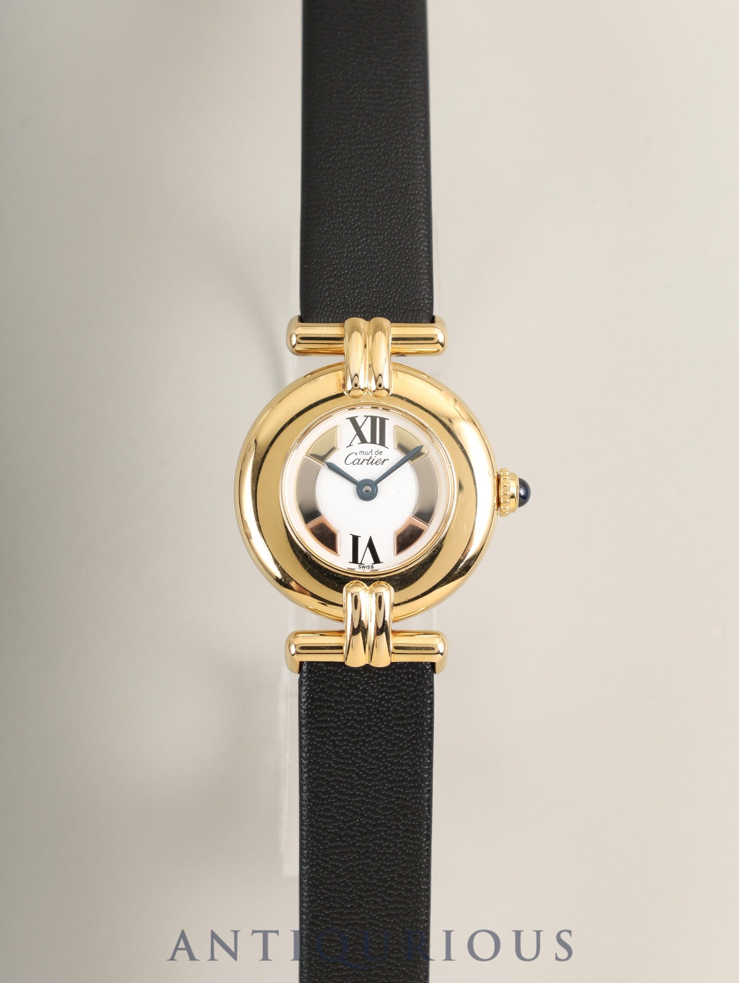 Cartier Must Colisee W1006654 / 1902 Quartz Cal.90.06 SV925 Leather Original pin buckle (GP) Trinity dial (SWISS表記) Box, booklet, warranty (1998) Overhauled