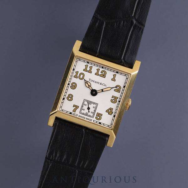 ティファニー スクエア 180TH ANNIVERSARY MODEL 限定180本 手巻き Cal.1200 YG 革 純正尾錠(750)シルバー文字盤