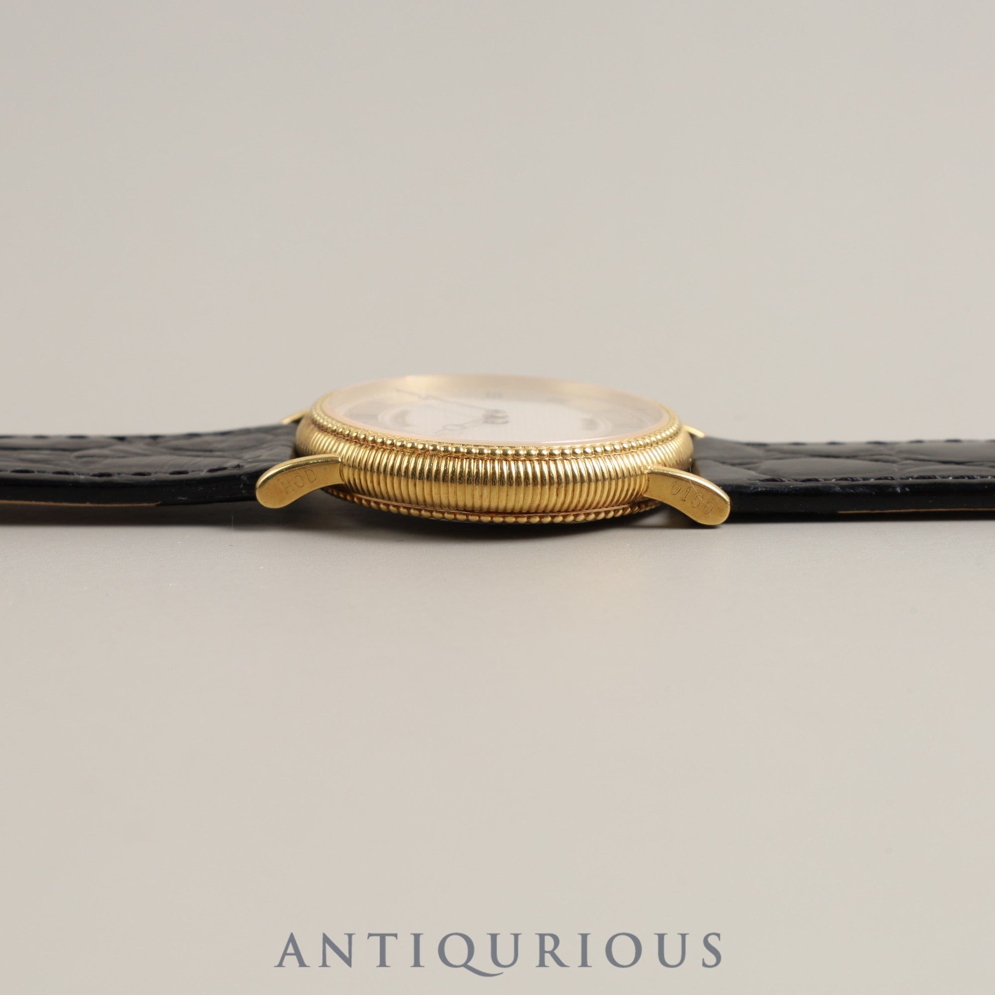 ウォルサム ラウンド 手巻き 750 革 社外尾錠(GP)シルバー文字盤 オーバーホール済み