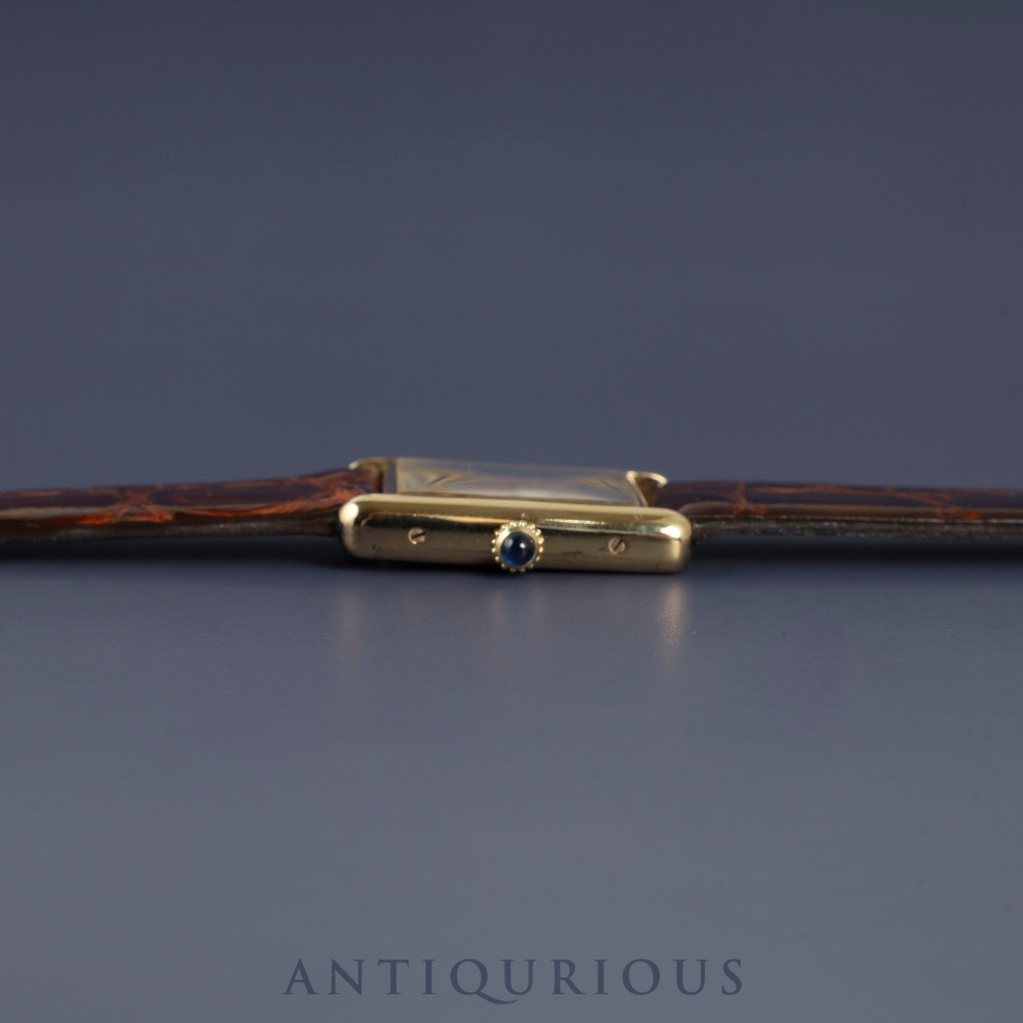 カルティエ マストタンク LM 手巻き SV925 革 純正尾錠(GP)アイボリーローマン文字盤 オーバーホール済み