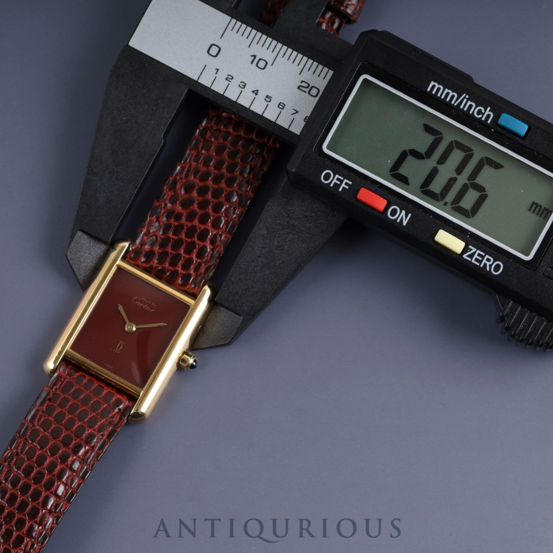 Cartier Must Tank SM 3 66001 Quartz SV925 Genuine leather strap Genuine buckle (GP) Garnet dial Bordeaux dial Overhauled