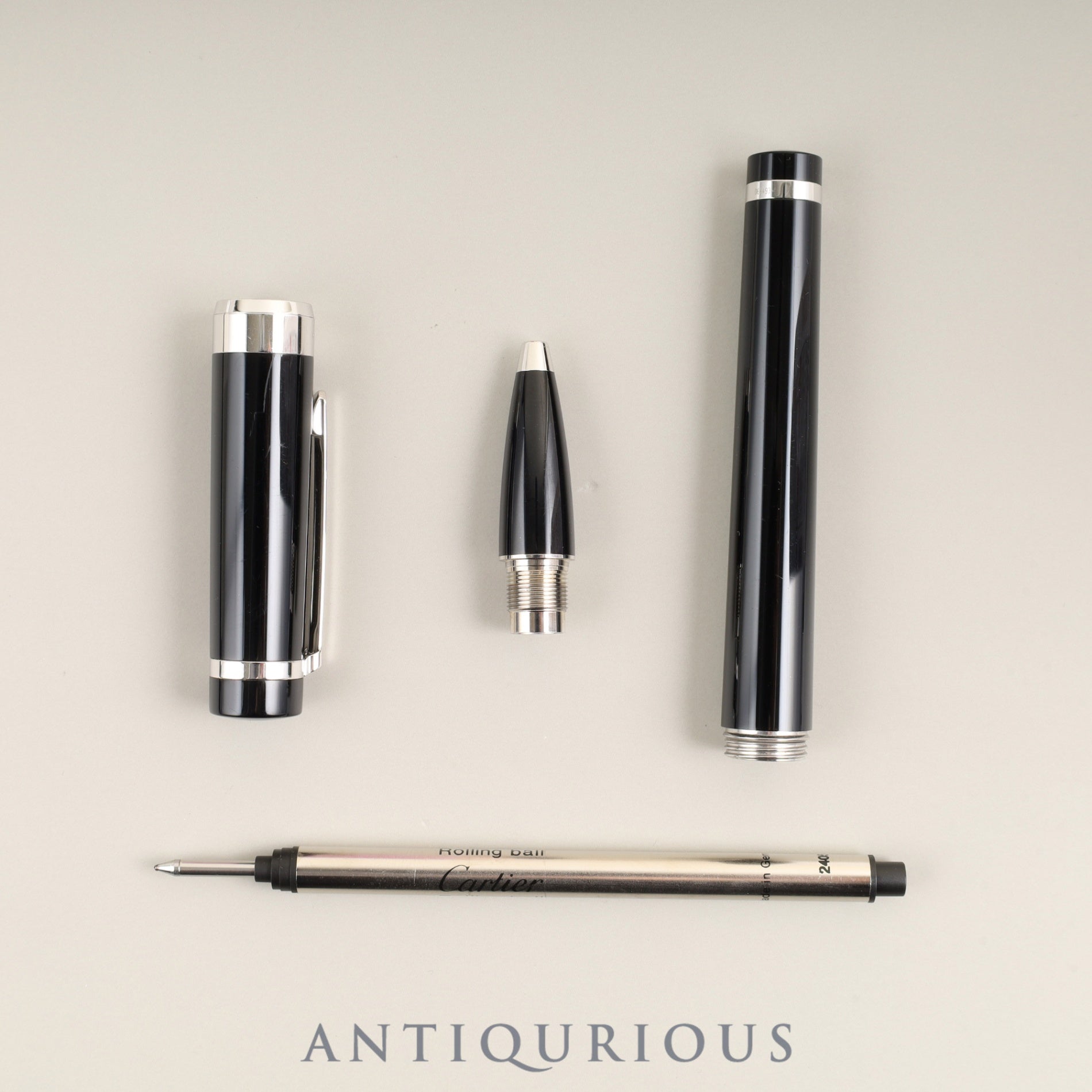 カルティエ ボールペン パシャ ドゥ カルティエ メタル/レジン キャップ式 箱 保証書(2007年)カルティエにて未使用リフィルに交換済み