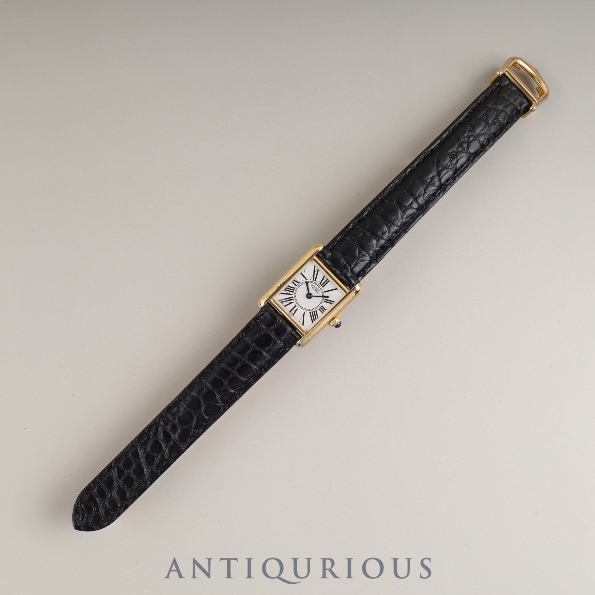 カルティエ マストタンク SM 5057001 クォーツ Cal.057 SV925 革 純正Dバックル(GP) オパラン文字盤 1982年頃~1995年頃 箱 オーバーホール済み