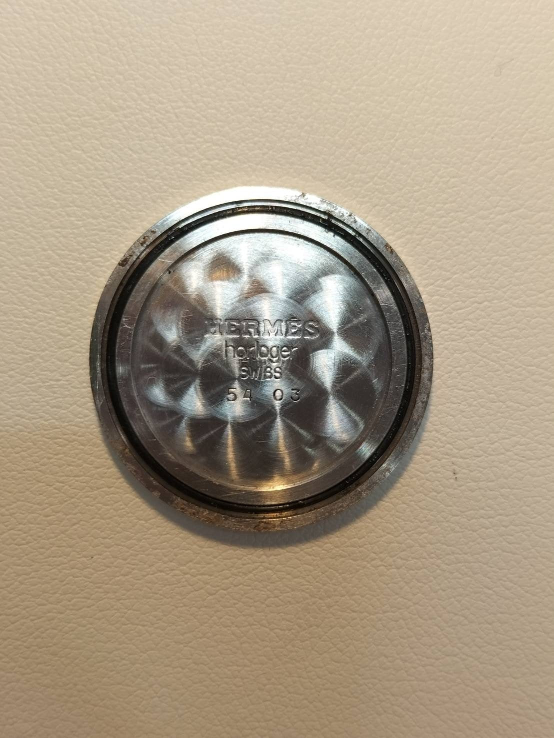 エルメス クリッパー 54.03 クォーツ SS/GP SS/GP アイボリー文字盤 タグ 保証書(無記名)オーバーホール済み