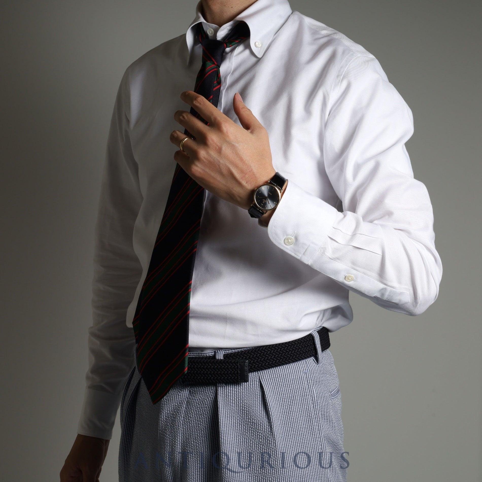 ロレックス チェリーニ 5112/8 手巻き Cal.1601 18KYG 革 純正尾錠(750)グレー文字盤 N番 1991年 保証書(1993年)