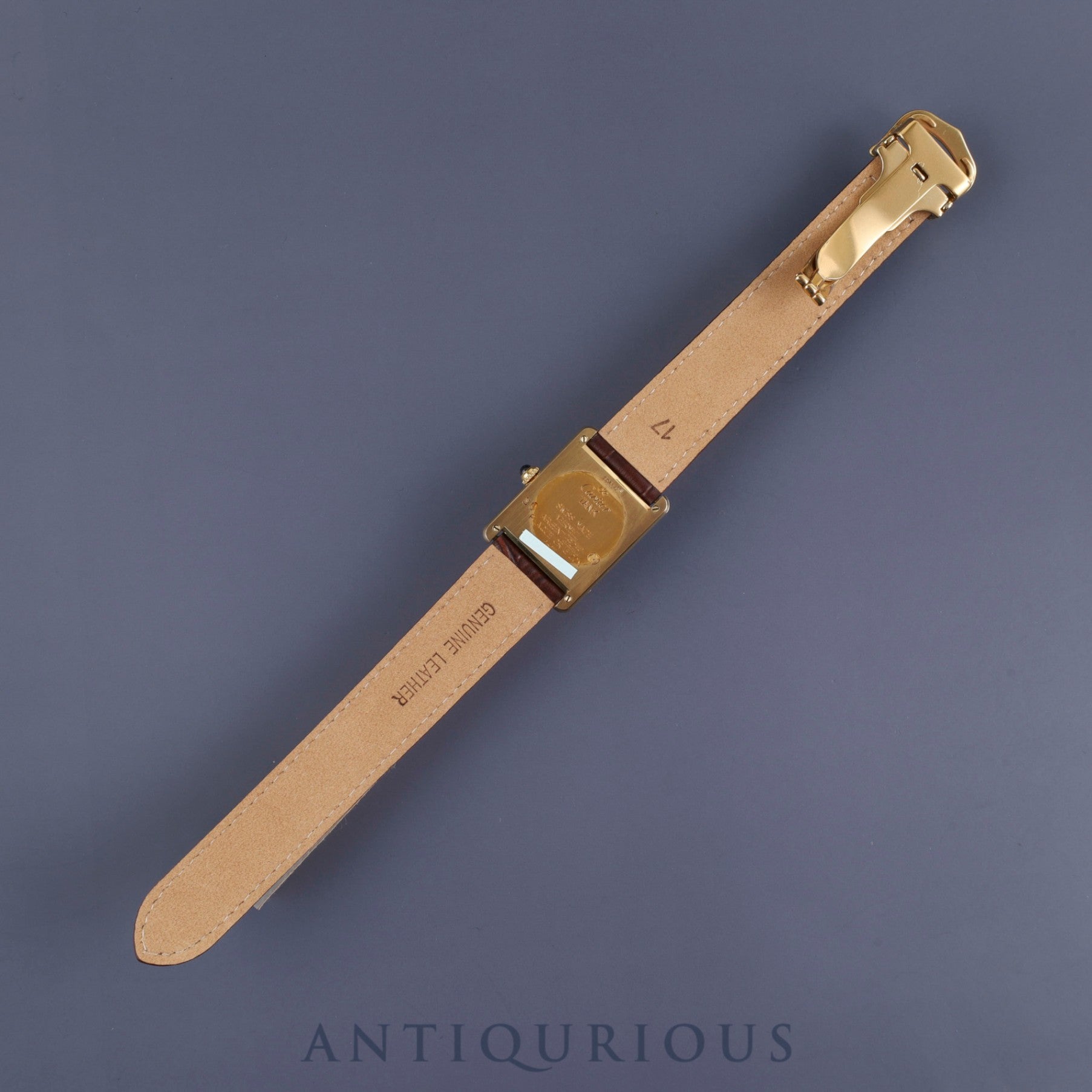 Cartier Must Tank LM 1615 Quartz Cal.90 SV925 Leather Genuine D Buckle (GP) Ivory Roman Dial Overhauled