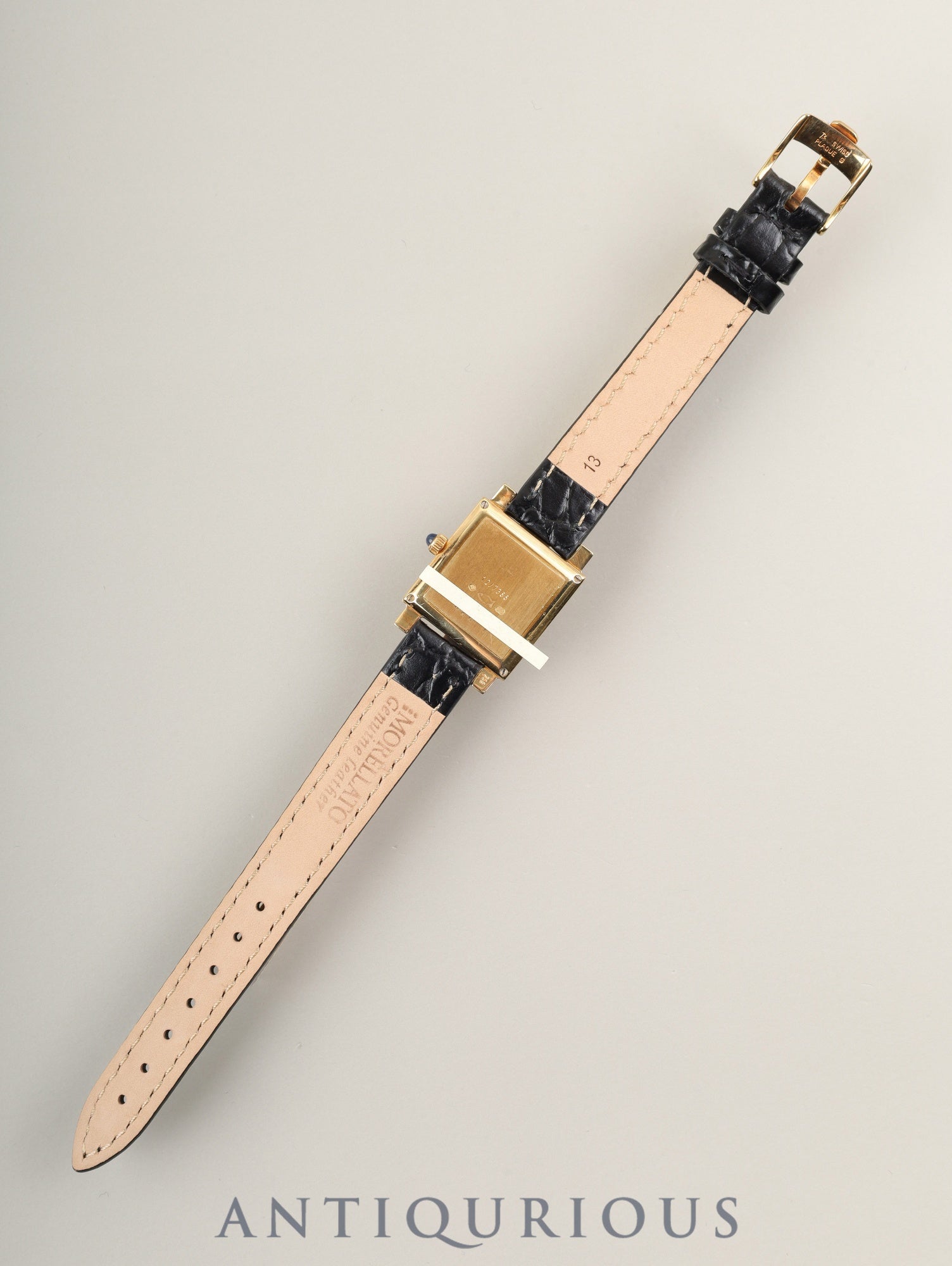 Chopard Classic Square 12/7366 Quartz Cal.976.001 750YG Leather Genuine Buckle (GP) White Roman Dial Box Booklet Warranty (2001) Genuine Strap Overhauled