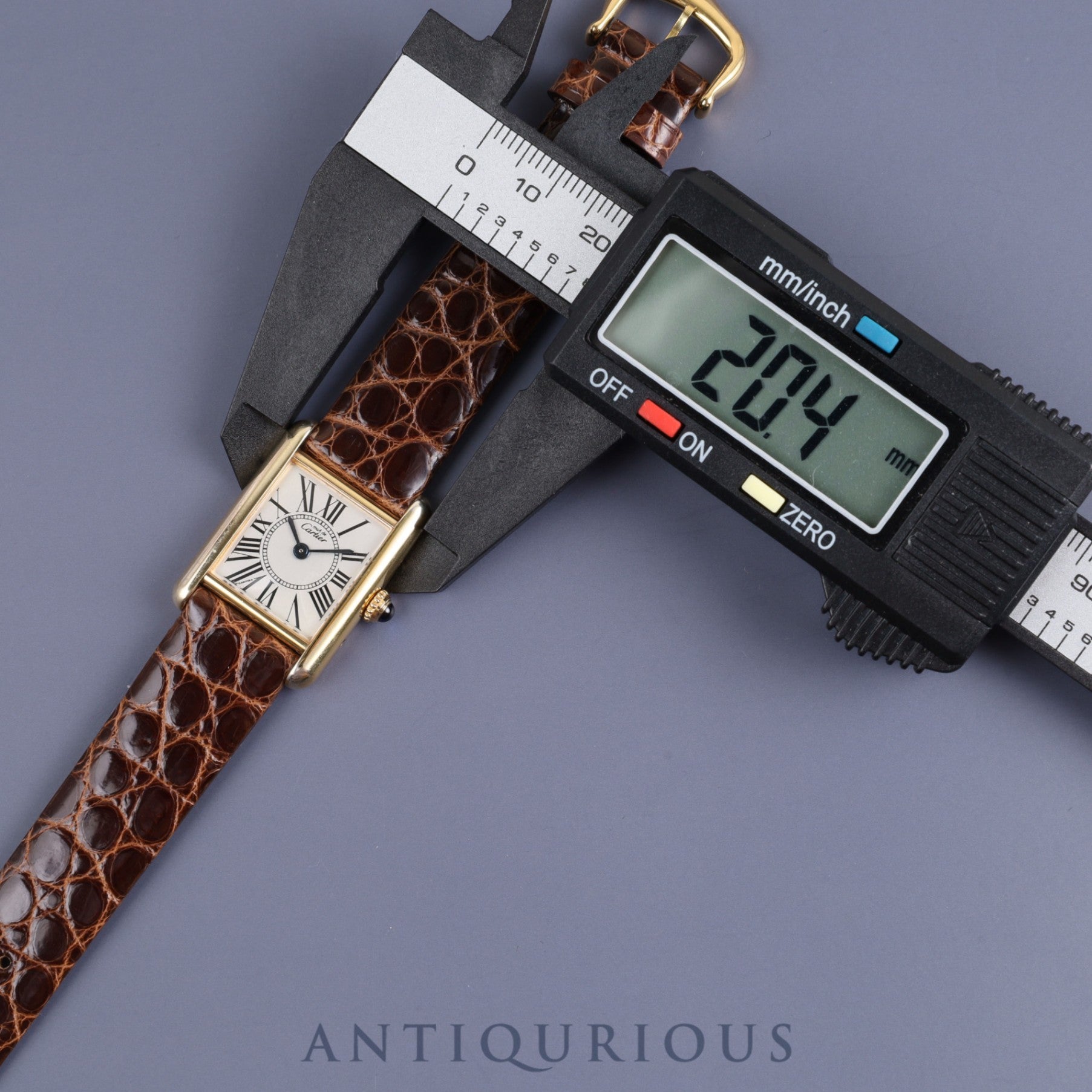 Cartier Must Tank SM W1005554 / 5057001 Quartz Cal.057 SV925 Leather Genuine Buckle (GP) Opalan Dial Mid 1980s - 1994 Overhauled