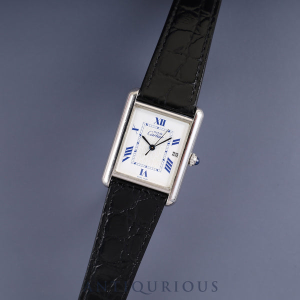 カルティエ マストタンク GM(XL) W1014154 / 2414 クォーツ Cal.87 SV925 革 純正尾錠(SS)ホワイト飛びローマン文字盤 オーバーホール済み