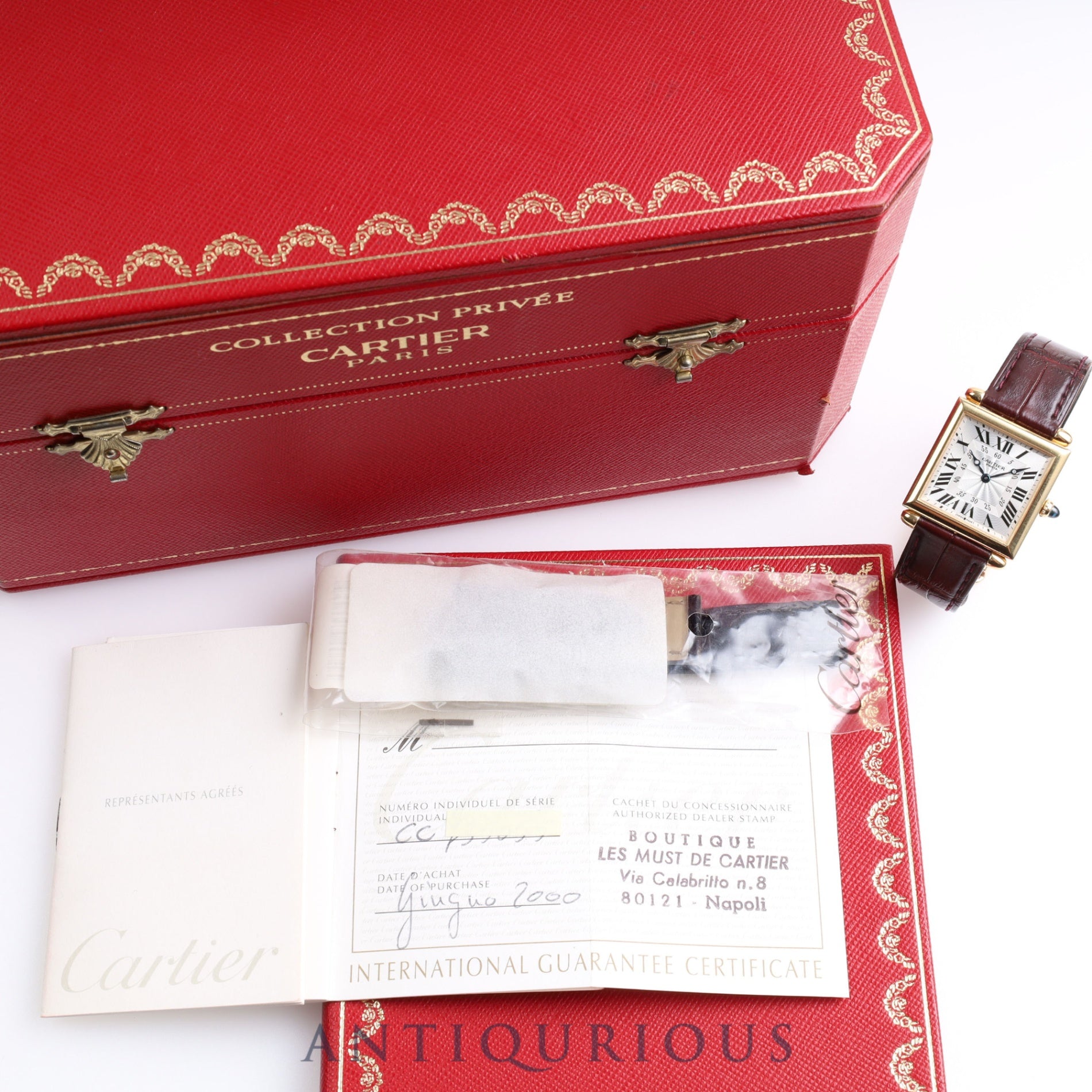 Cartier Tank Obu LM W1527551 2380 Box Warranty Card