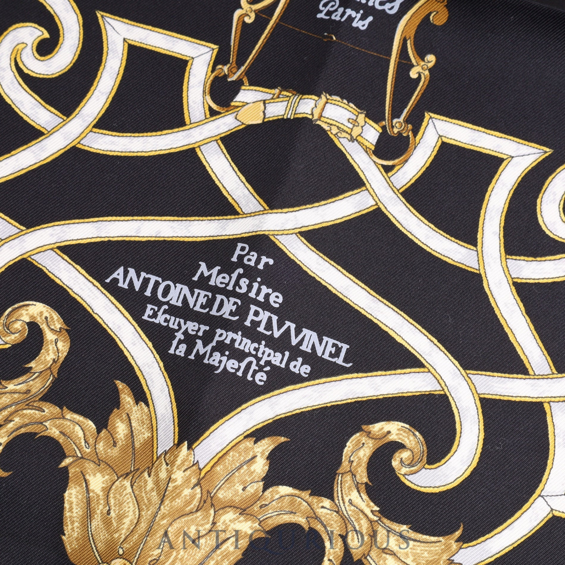 Hermes Scarf Carre 45 Par Mefsire ANTOINE DE PLVVINEL SILK100% Box