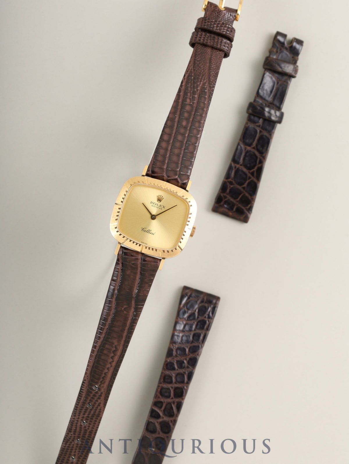 Rolex Cellini 4082 Manual Winding Caliber 1601 Leather 750YG Genuine Pin Buckle (GP) Champagne Dial E Series (1990-1991) Overhauled