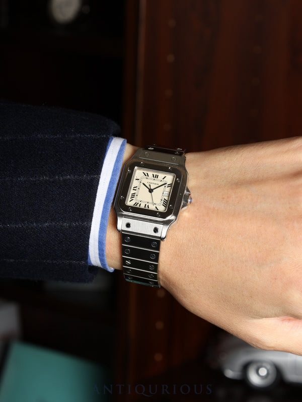 Cartier Santos Galbee LM 9172960 Automatic Caliber 2671 Stainless Steel Ivory Roman Dial Box Booklet Overhauled