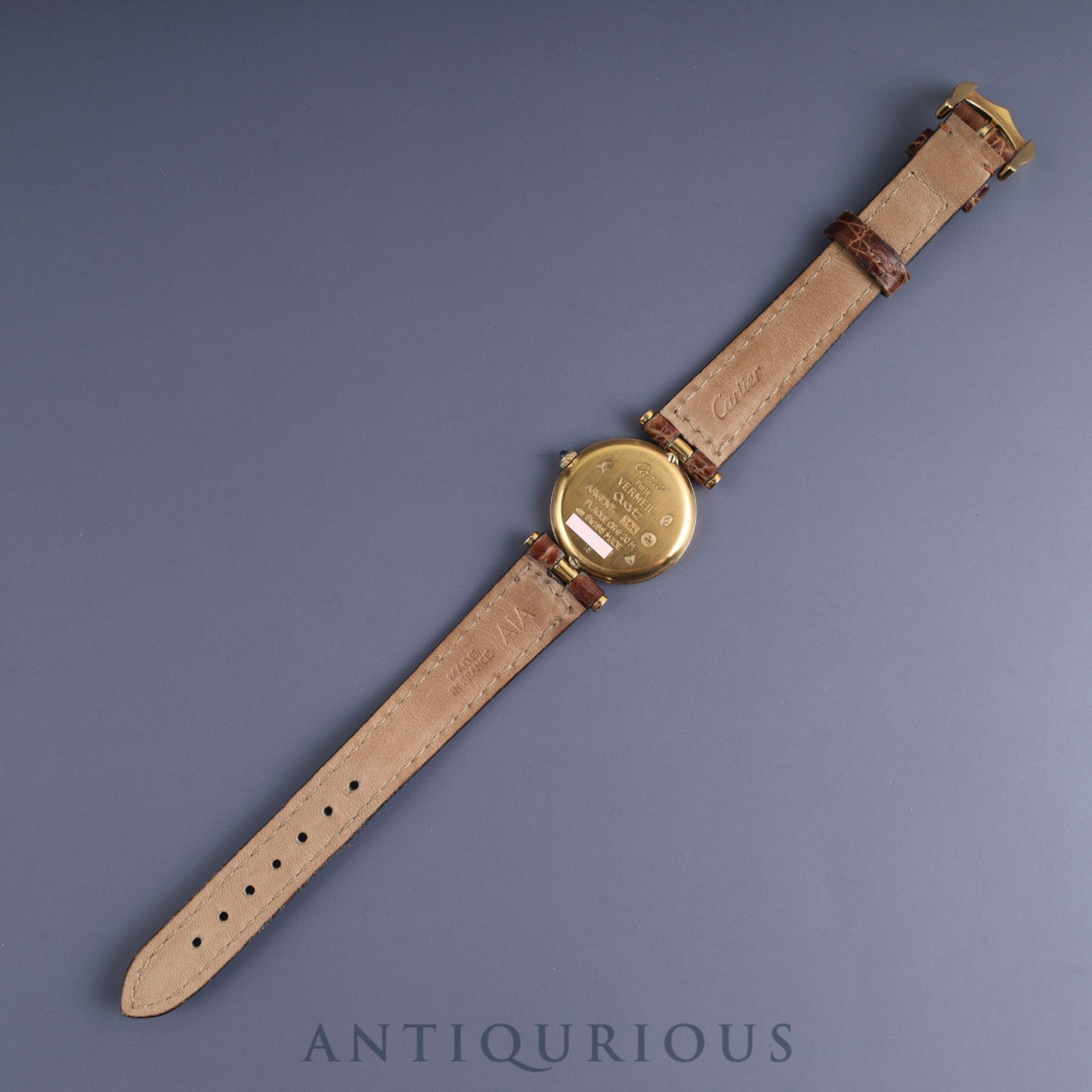 Cartier Must Vendome VLC SM Quartz Cal.91 SV925 Genuine leather strap Genuine buckle (GP) Front Trinity dial Warranty card (2003) Overhauled