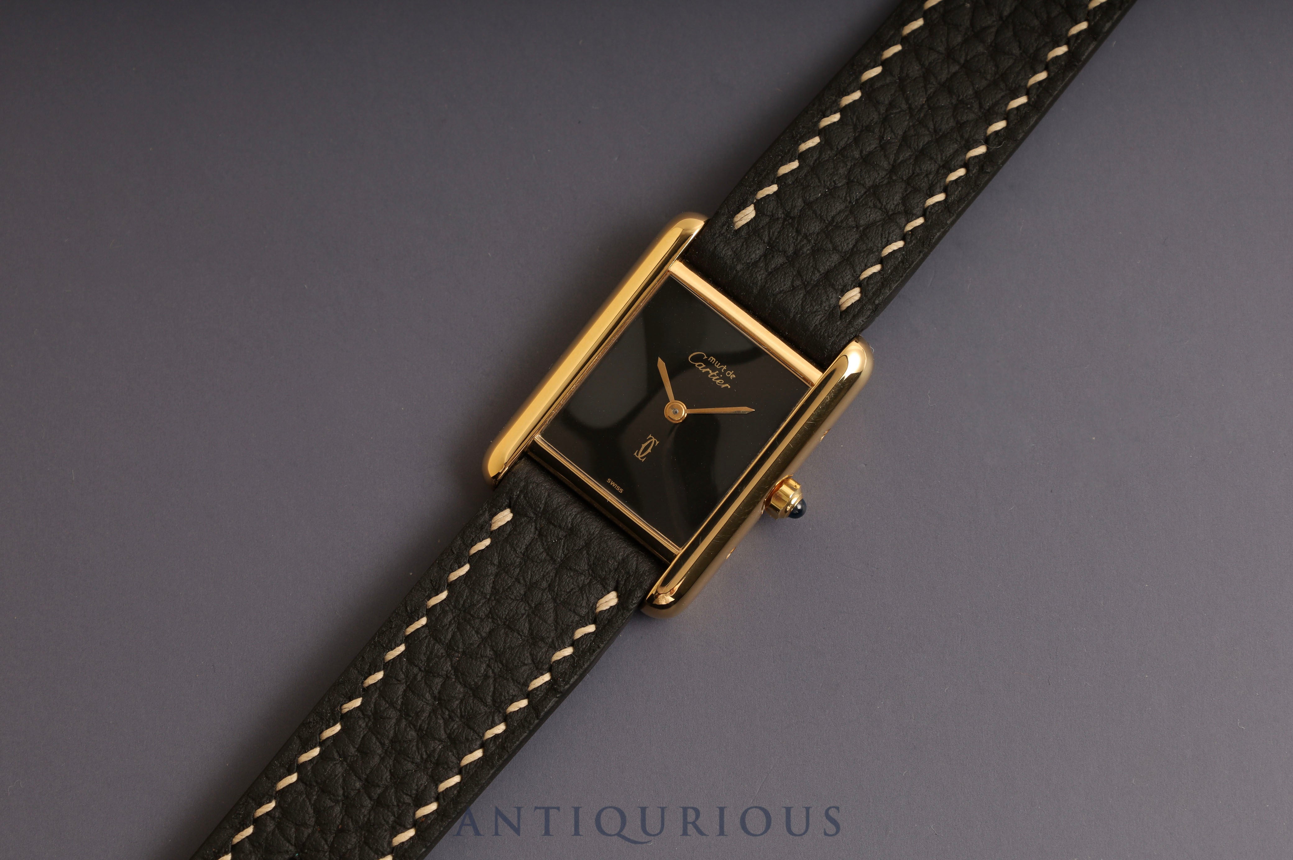 Cartier Must Tank SM QZ Black Onyx Dial