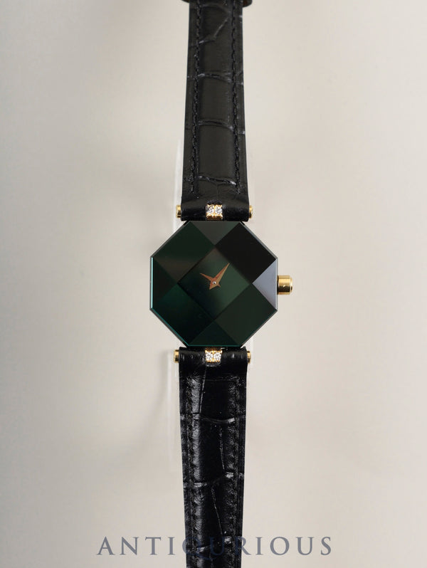 センチュリー エンパイヤ タイム ジェム クォーツ Cal.ETA280.002 750 ダイヤ 革 純正尾錠(GP) グリーン文字盤 オーバーホール済み