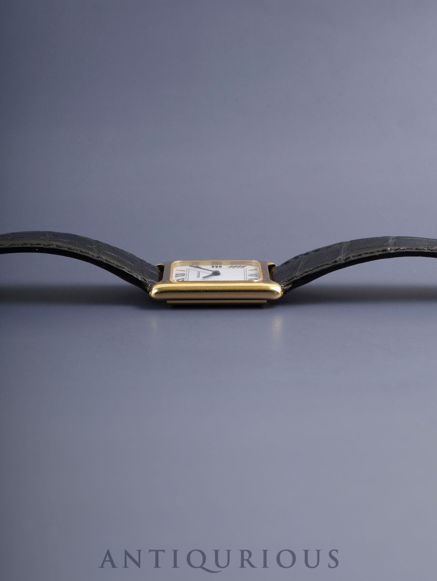 Jaeger-LeCoultre Square Case 9117.21 Manual Winding 750YG Leather Original Buckle (GP) White Roman Dial Overhauled