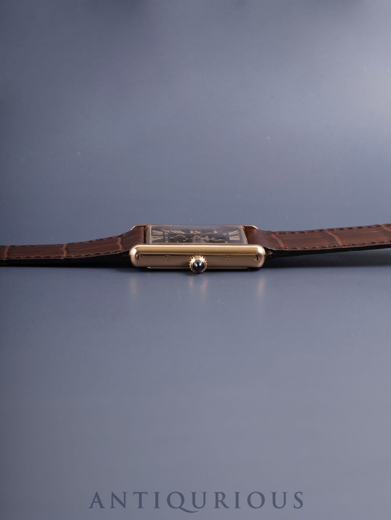 カルティエ タンクルイカルティエ XL マニュアルデイト W1560002/ 3185 手巻き Cal.9753MC 750PG 純正Dバックル(750PG) ギョーシェブラウンローマン文字盤 純正レザーベルト オーバーホール済み