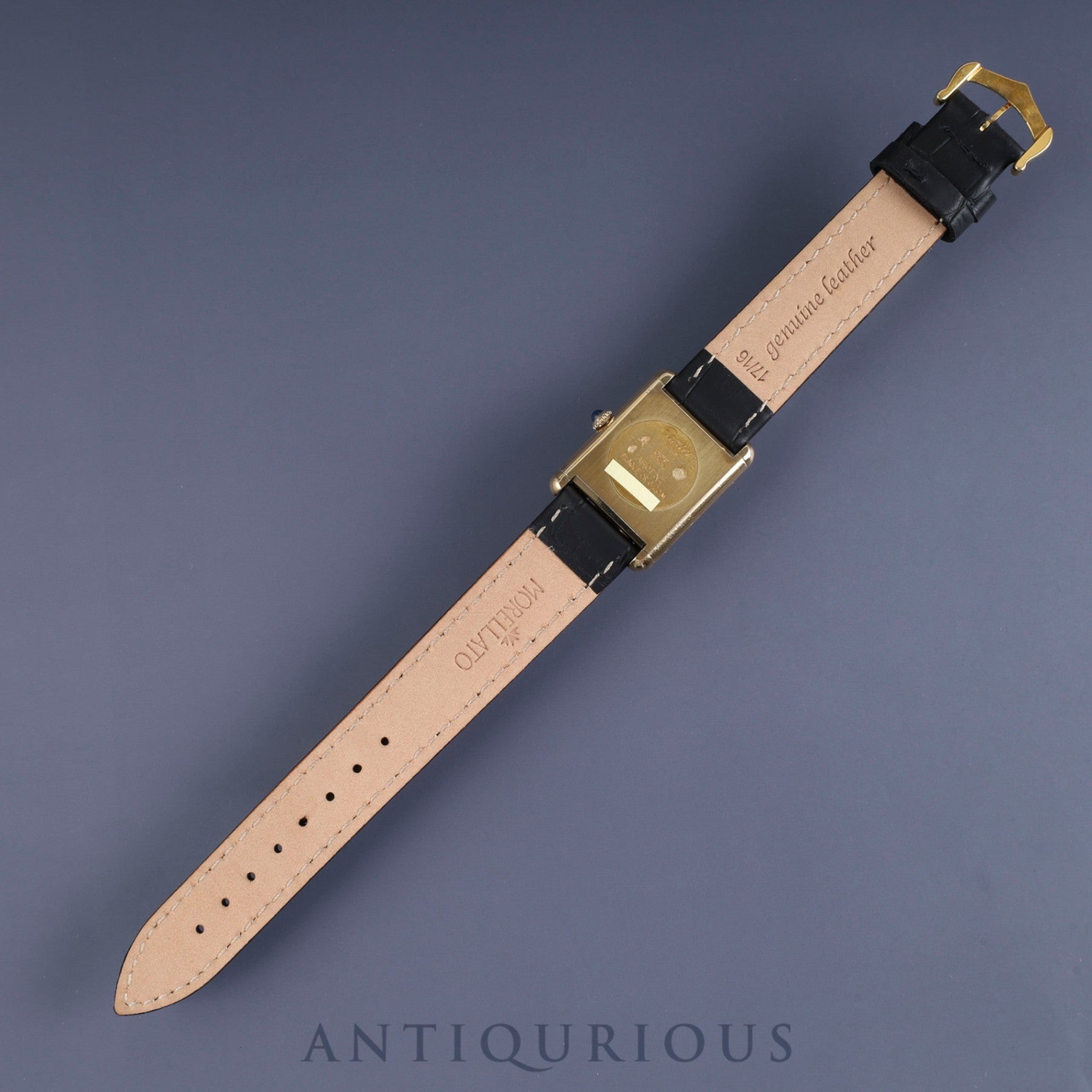 Cartier Must Tank LM Manual winding Cal.78-1 SV925 Leather Genuine buckle (GP) Black Roman dial Overhauled