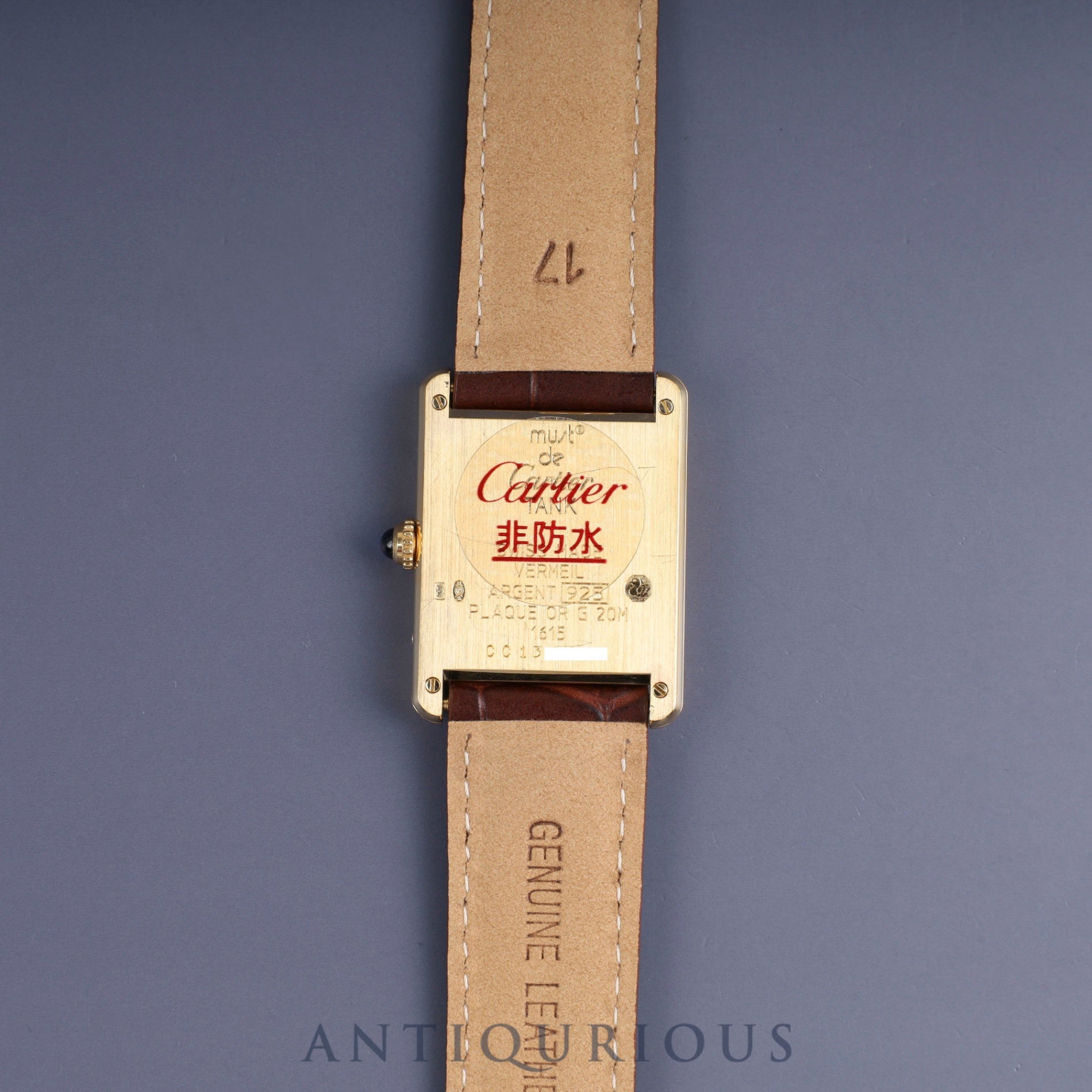 カルティエ マストタンク LM 1615 クォーツ Cal.- SV925 革 純正Dバックル(GP) アイボリーローマン文字盤 1996年頃〜1998年頃 カルティエブティックにてコンプリートサービス済み