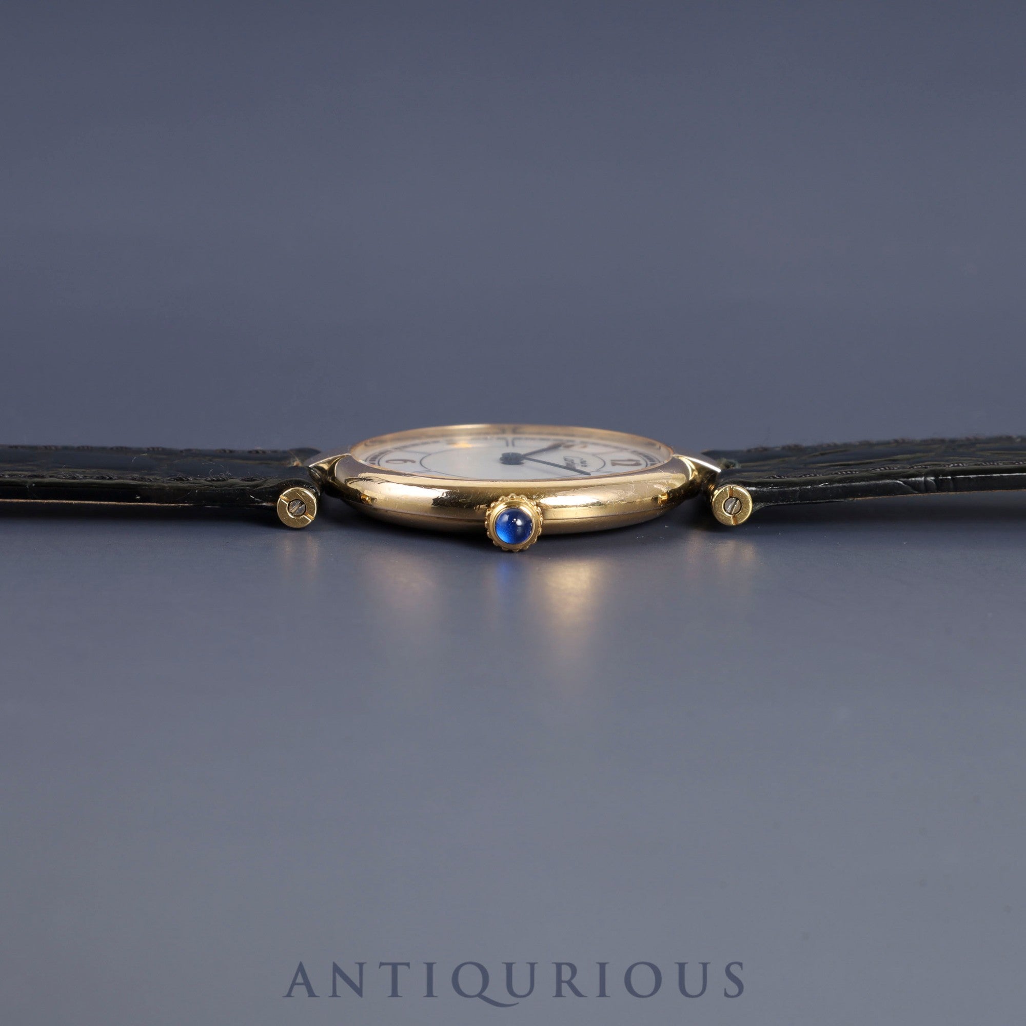 Cartier Must Vendome VLC LM W1009754 / 1861 Quartz Cal.690 SV925 Leather Genuine Buckle (GP) Gold Jump Arabic CC Dial Overhauled