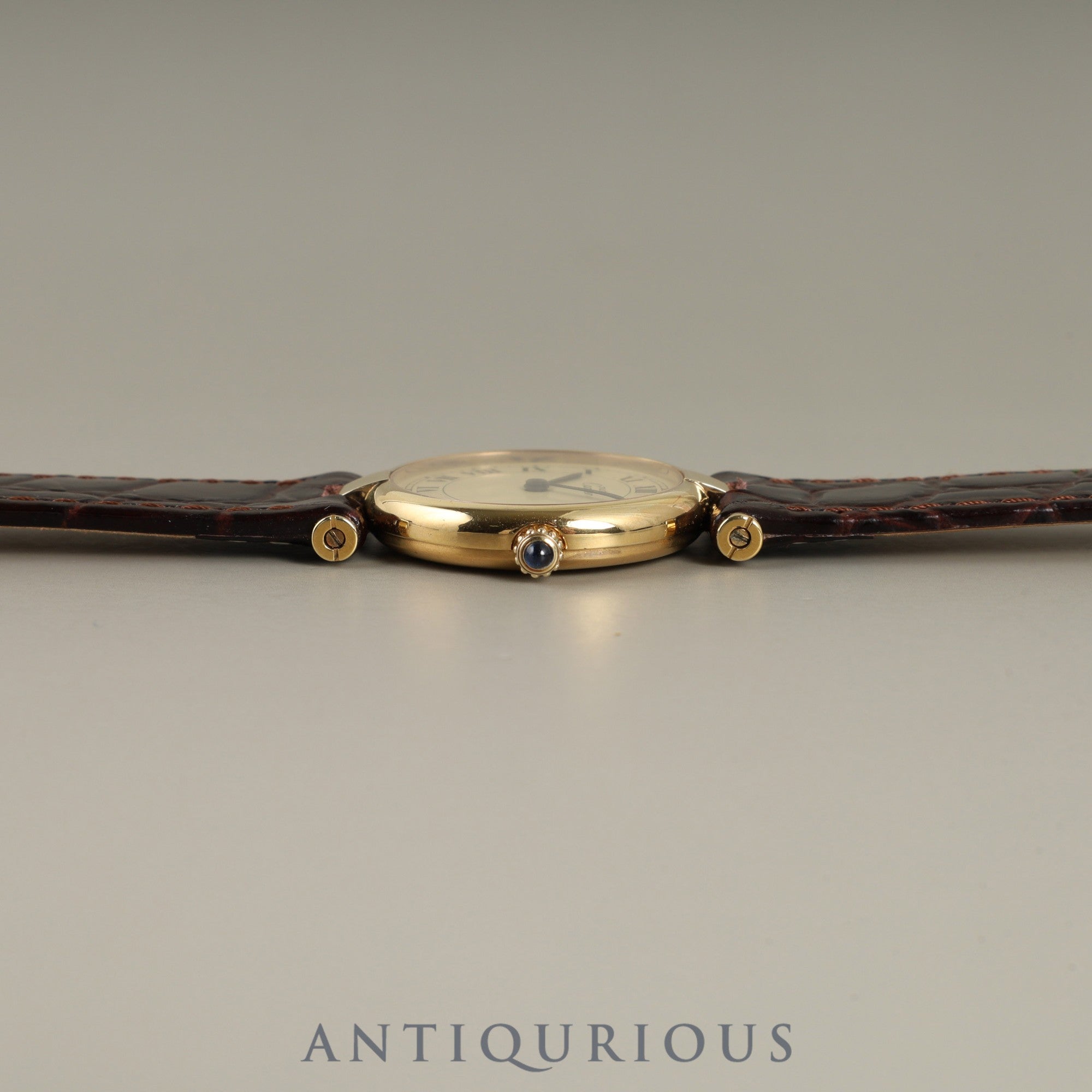 Cartier Must Vendôme VLC SM 18 Quartz Cal.81 SV925 Genuine Buckle (GP) Ivory Roman Dial Box Booklet Warranty Card Overhauled