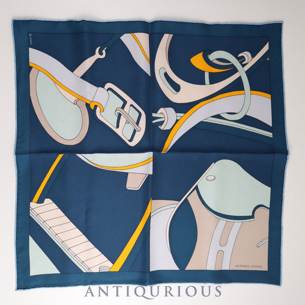 Hermes Scarf Carre 45 Selle en Desordre Zoom pocket SILK100% Box