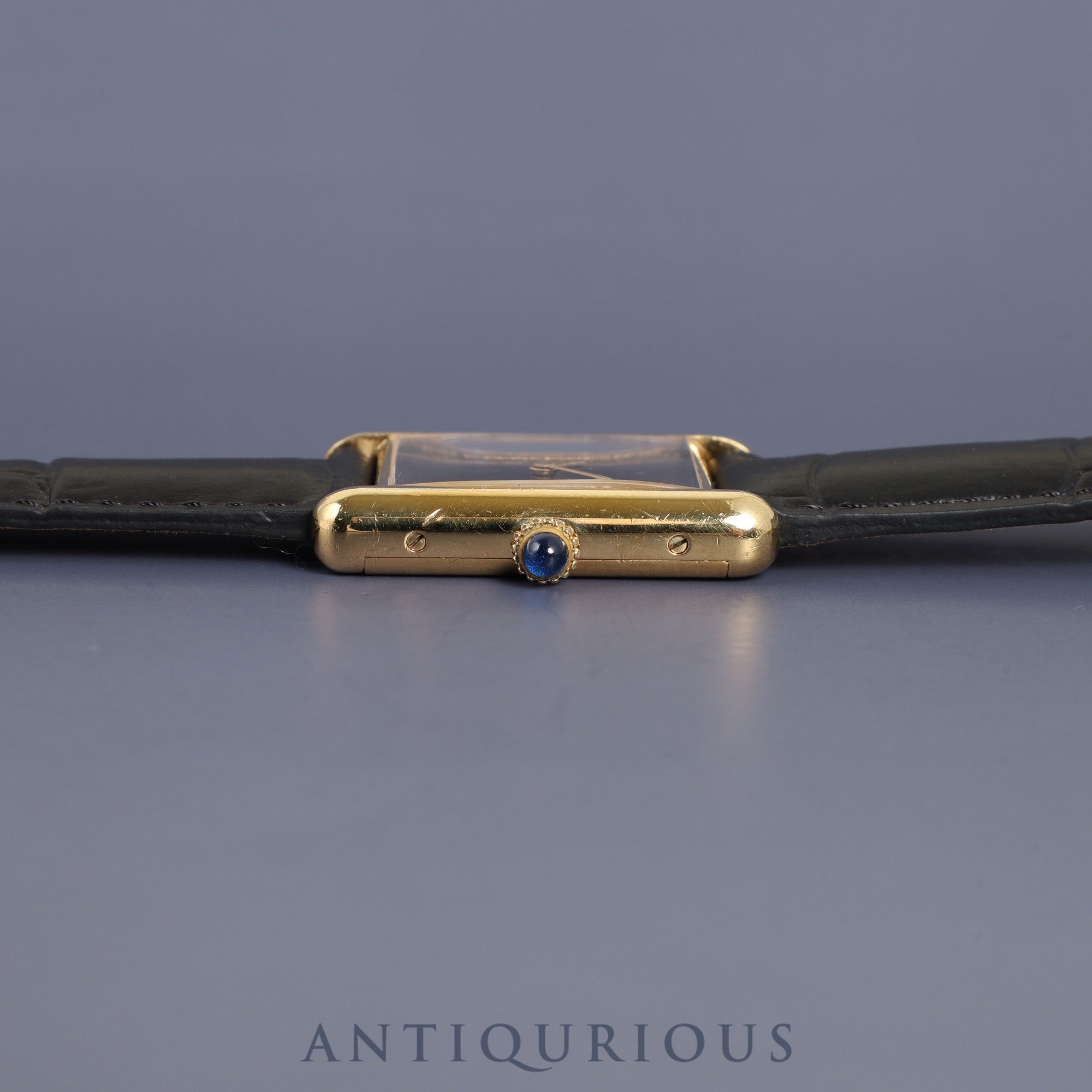 カルティエ マストタンク LM 手巻き Cal.78-1  SV925 革 純正Dバックル(GP)オニキス文字盤 オーバーホール済み 新品仕上げ済み