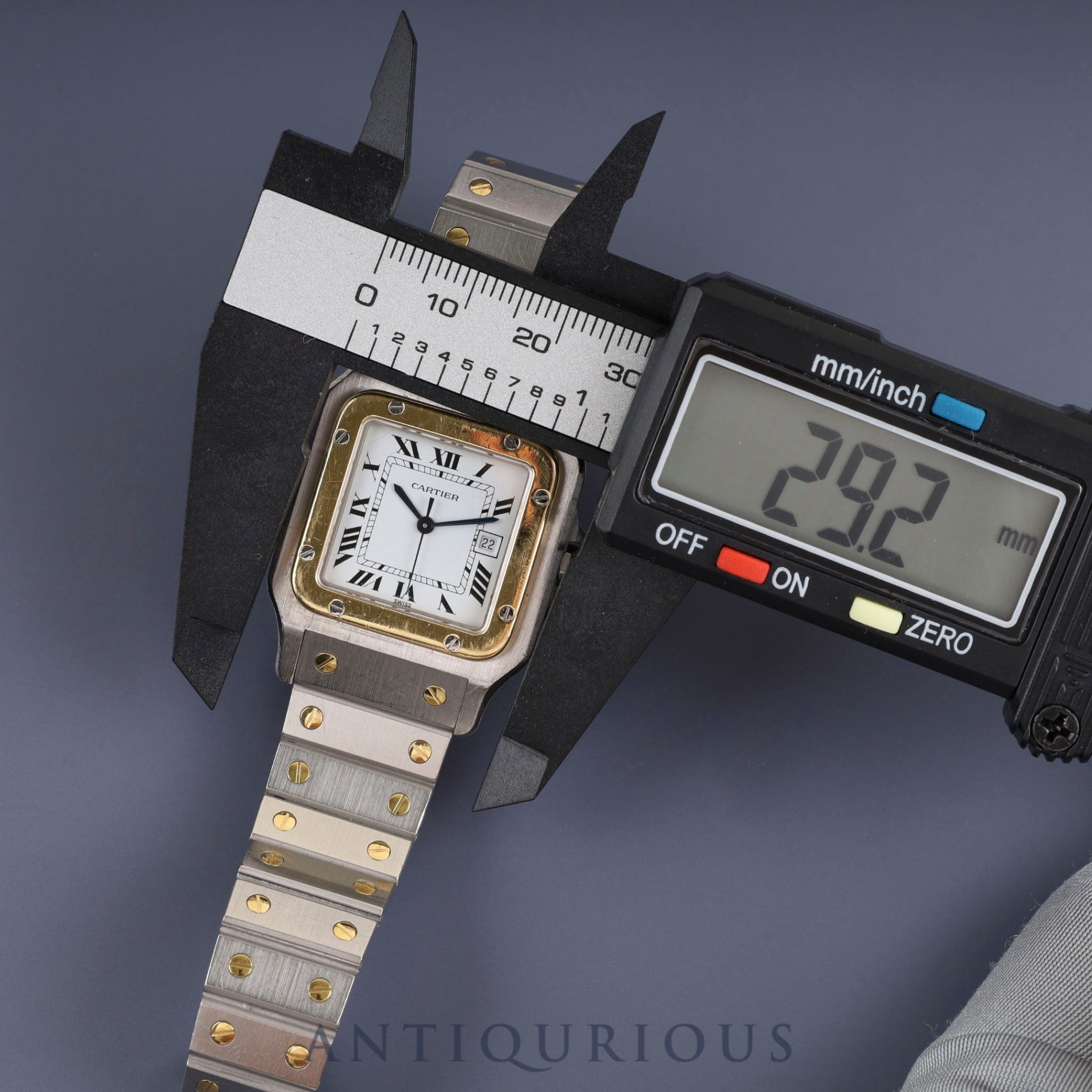 カルティエ サントス ガルベ LM AC23.80GR OR0.750 4.05GR / 2961 自動巻き Cal.2671 SS/YG SS/YG ホワイトローマン文字盤 オーバーホール済み