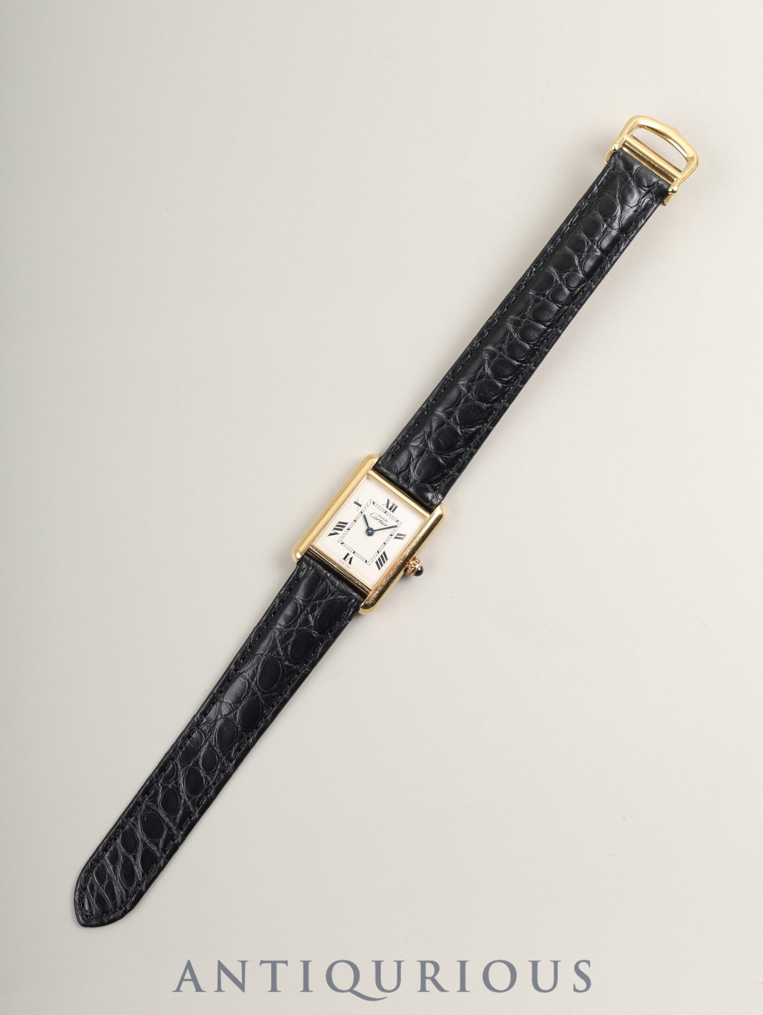 カルティエ マストタンク MM W1013654 / 2415 クォーツ Cal.057 SV925 革 純正Dバックル(GP) ホワイト飛びローマン文字盤(SWISS MADE表記) オーバーホール済み