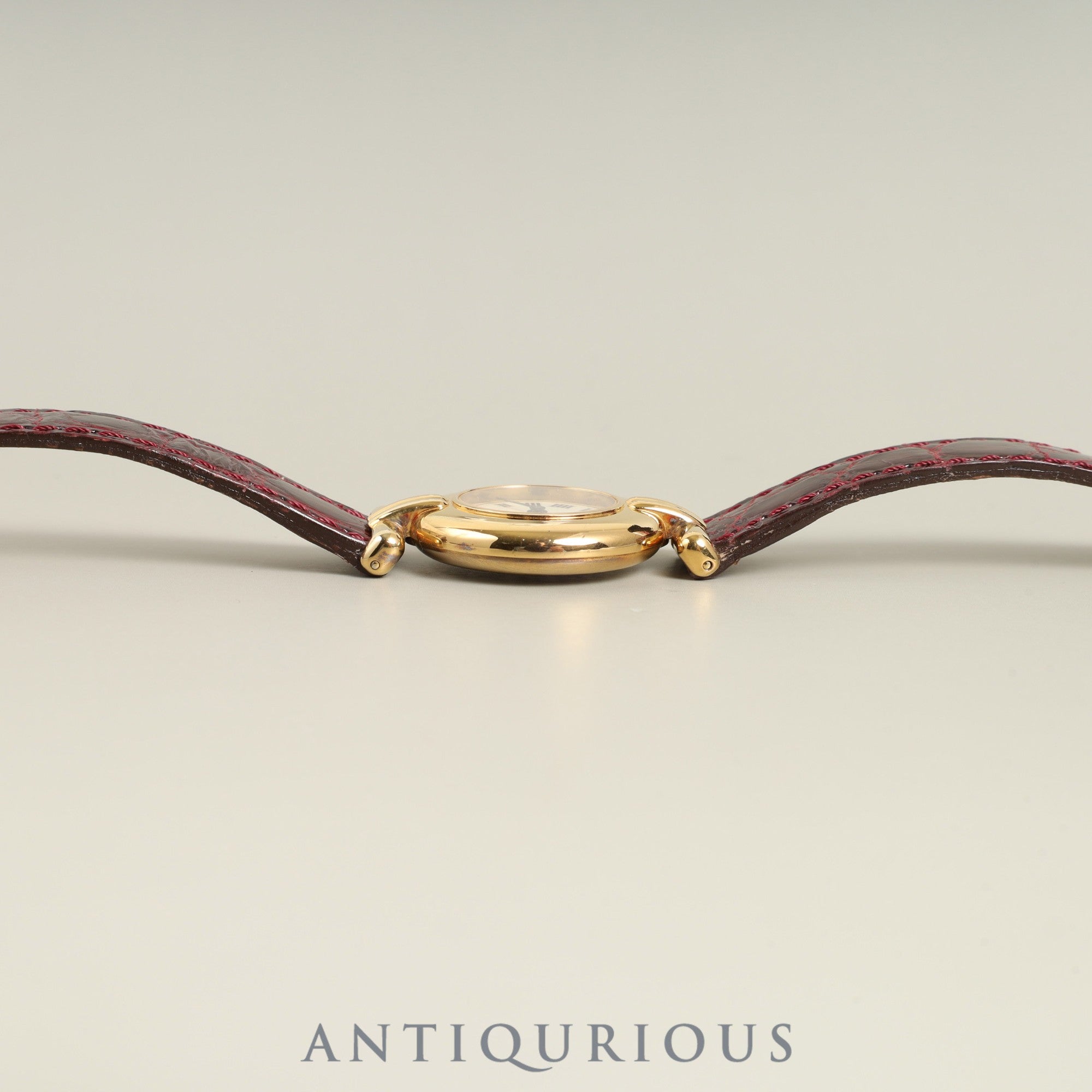 カルティエ マストコリゼ W1000653 / 590002 クォーツ Cal.90 SV925 純正革ベルト 純正尾錠(GP)アイボリーローマン文字盤 オーバーホール済み