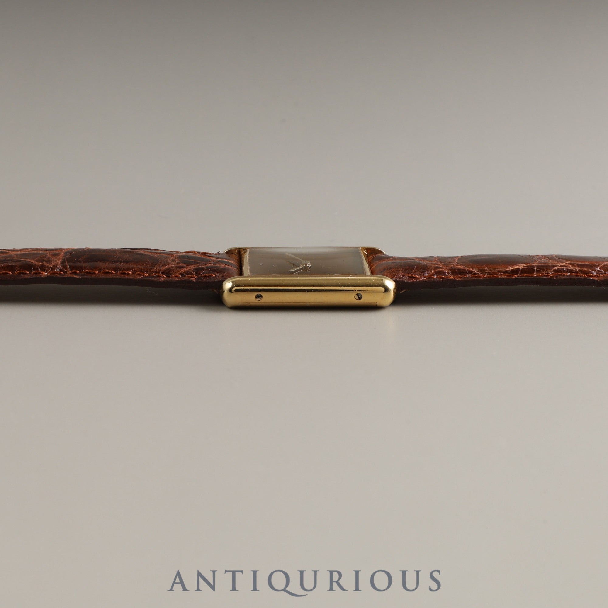 Cartier Must Tank LM Manual winding 925 Leather Genuine buckle (GP) Brown mahogany dial 1983 International lifetime warranty Cartier boutique complete service