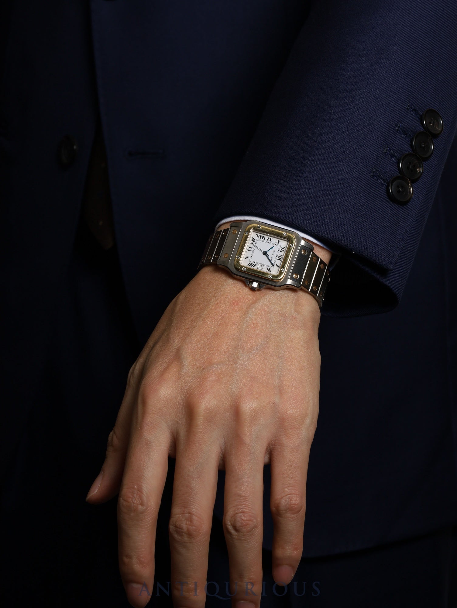 Cartier Santos Galbee LM 81036288/2961 Automatic Caliber 2671 Stainless Steel/Yellow Gold White Roman Dial Overhauled