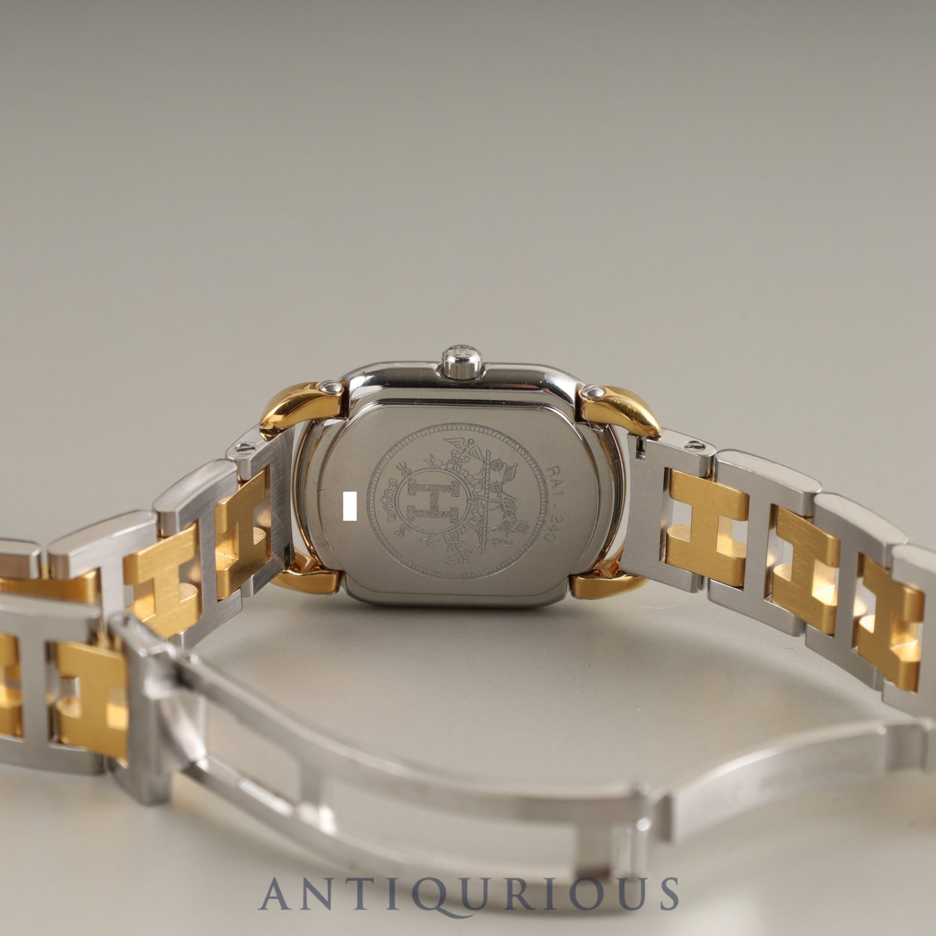 Hermes Rally RA1.240 Quartz Cal.976.001 SS/GP SS/GP White Dial Overhauled