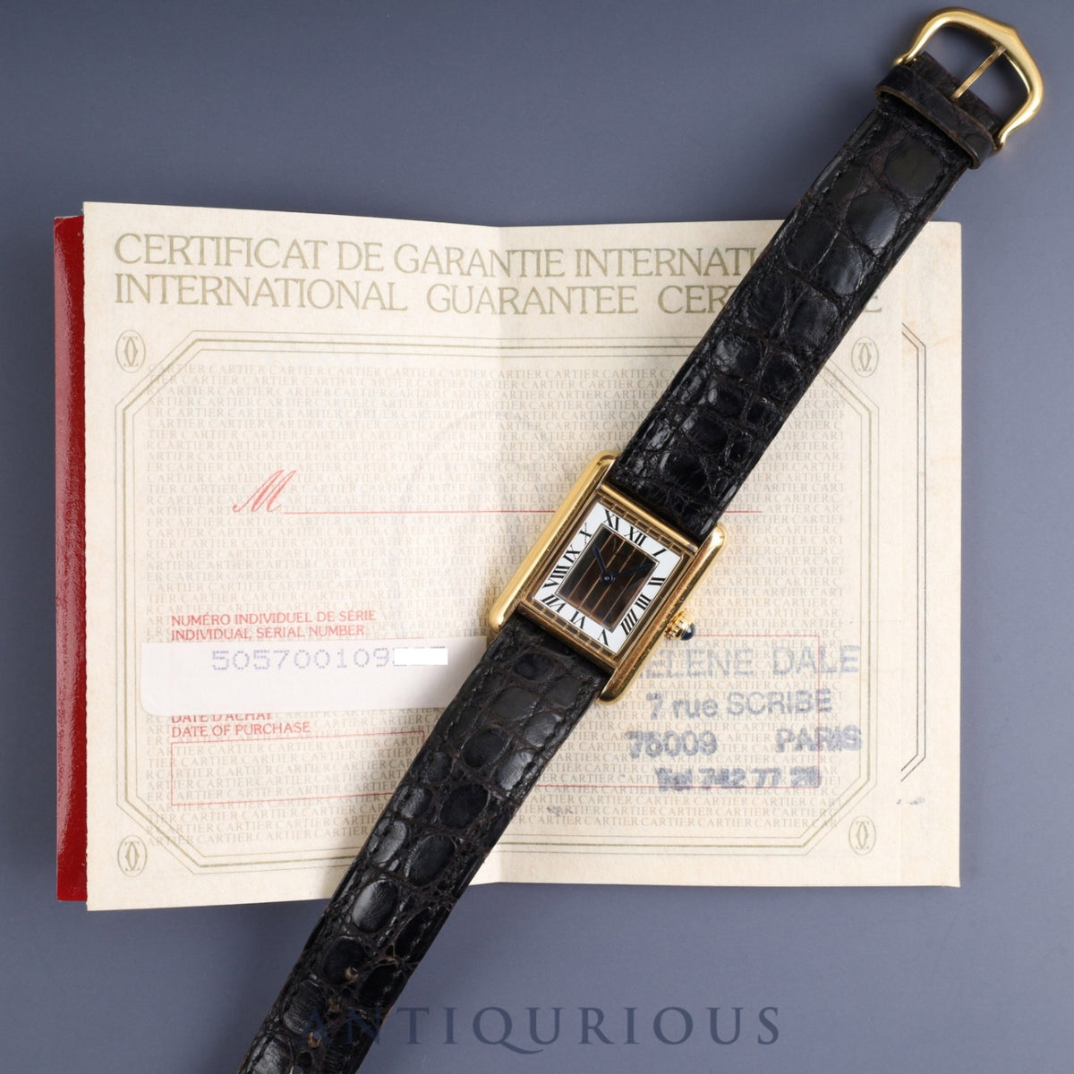 Cartier Must Tank SM 5057001 Quartz Caliber 057 SV925 Genuine Leather Strap Genuine Pin Buckle (GP) Front Trinity Dial (SWISS Marking) Warranty Card (No Date) Overhauled