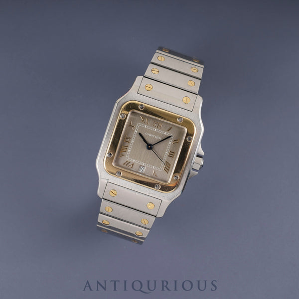 Cartier Santos Galbee LM W20030C4 / 1566 Quartz Cal.87 Stainless Steel/Yellow Gold with Gray Dial, Overhauled
