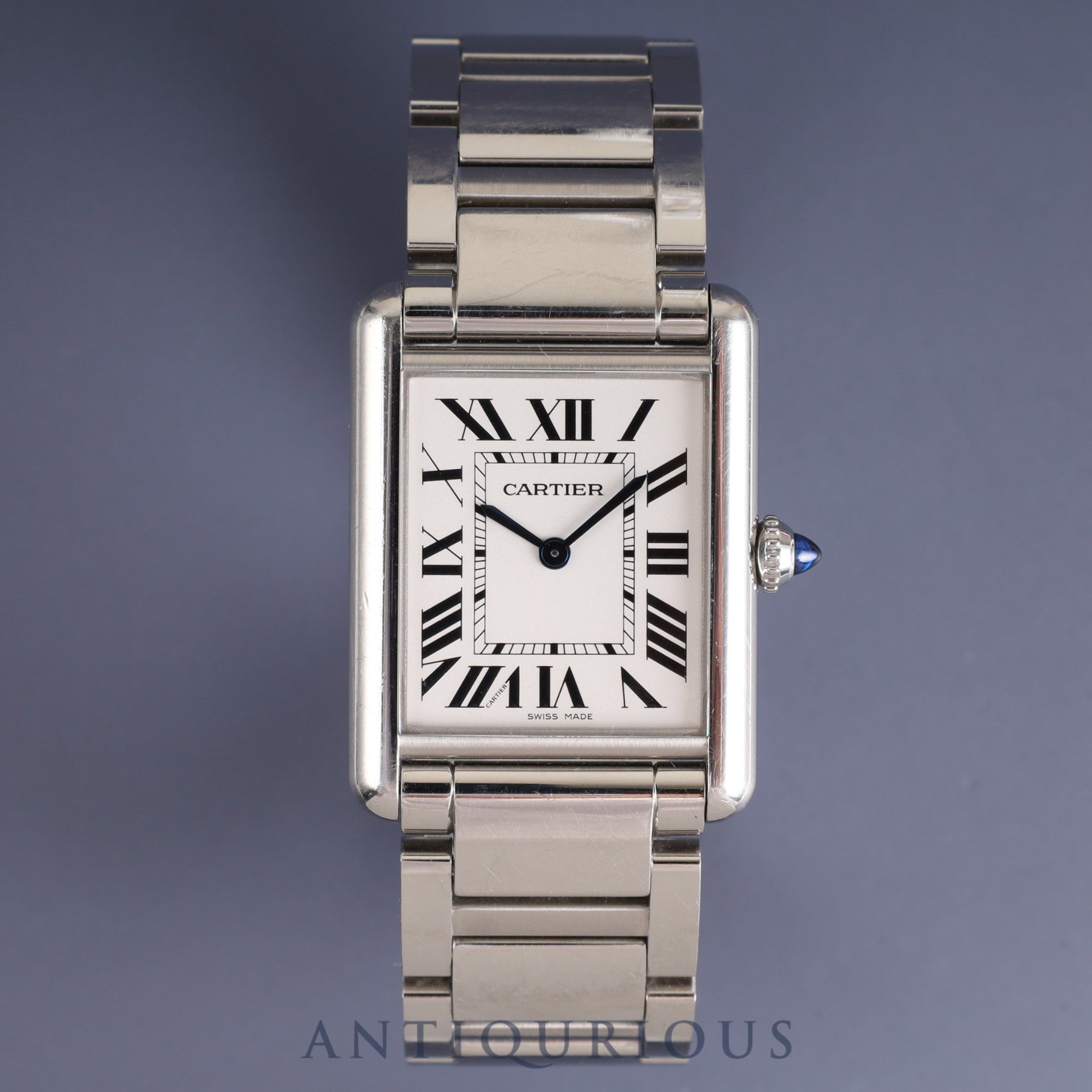 Cartier Tank Must LM WSTA0052 / 4323 Quartz SS SS White Roman Dial Overhauled