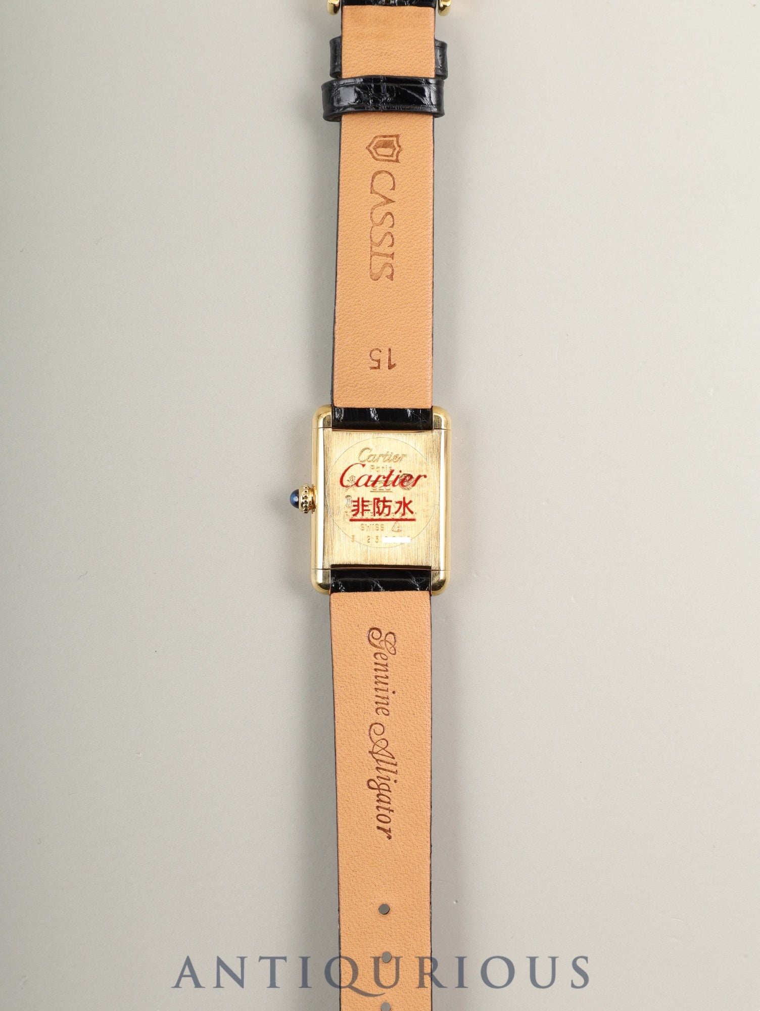 カルティエ マストタンク SM 手巻き SV925 革 純正ピンバックル(GP) ブラックローマン文字盤(SWISS MADE表記)国際永久保証書(1984年) オーバーホール済み