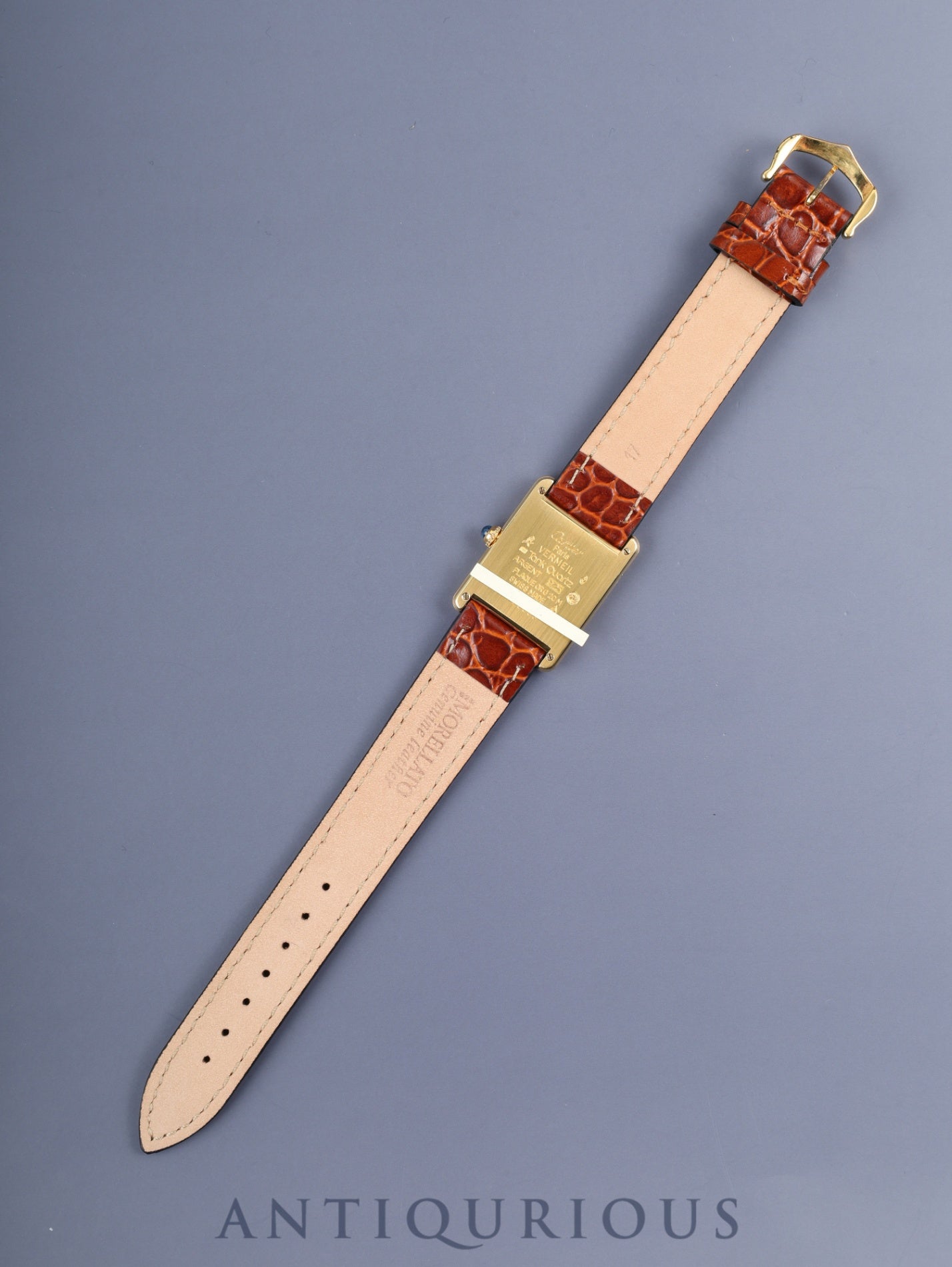 カルティエ マストタンク LM 590005 クォーツ Cal.690 SV925 革 純正尾錠(GP)アイボリーローマン文字盤(SWISS MADE表記) オーバーホール済み 新品仕上げ済み