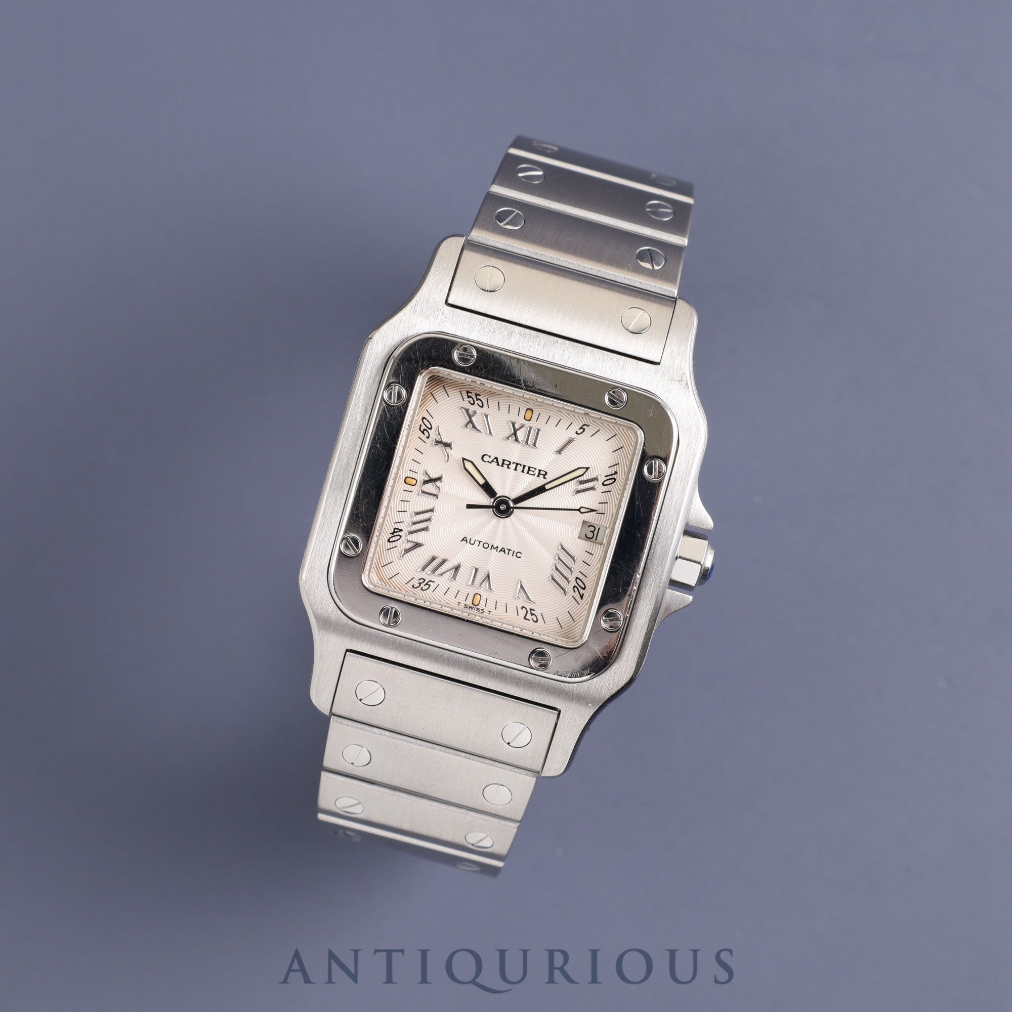 カルティエ サントス ガルベ LM W20040D6/2319 自動巻き SS シルバーギョーシェ文字盤 カルティエブティックにてコンプリートサービス(フルメンテナンス)済み