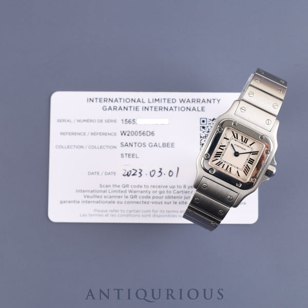 カルティエ サントス ガルベ SM W20056D6 / 1565 クォーツ SS SS ローマン文字盤 保証書(2023年)