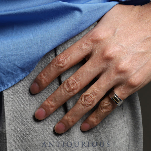 エルメス リング ヴィンテージ バケット SV925/YG #52