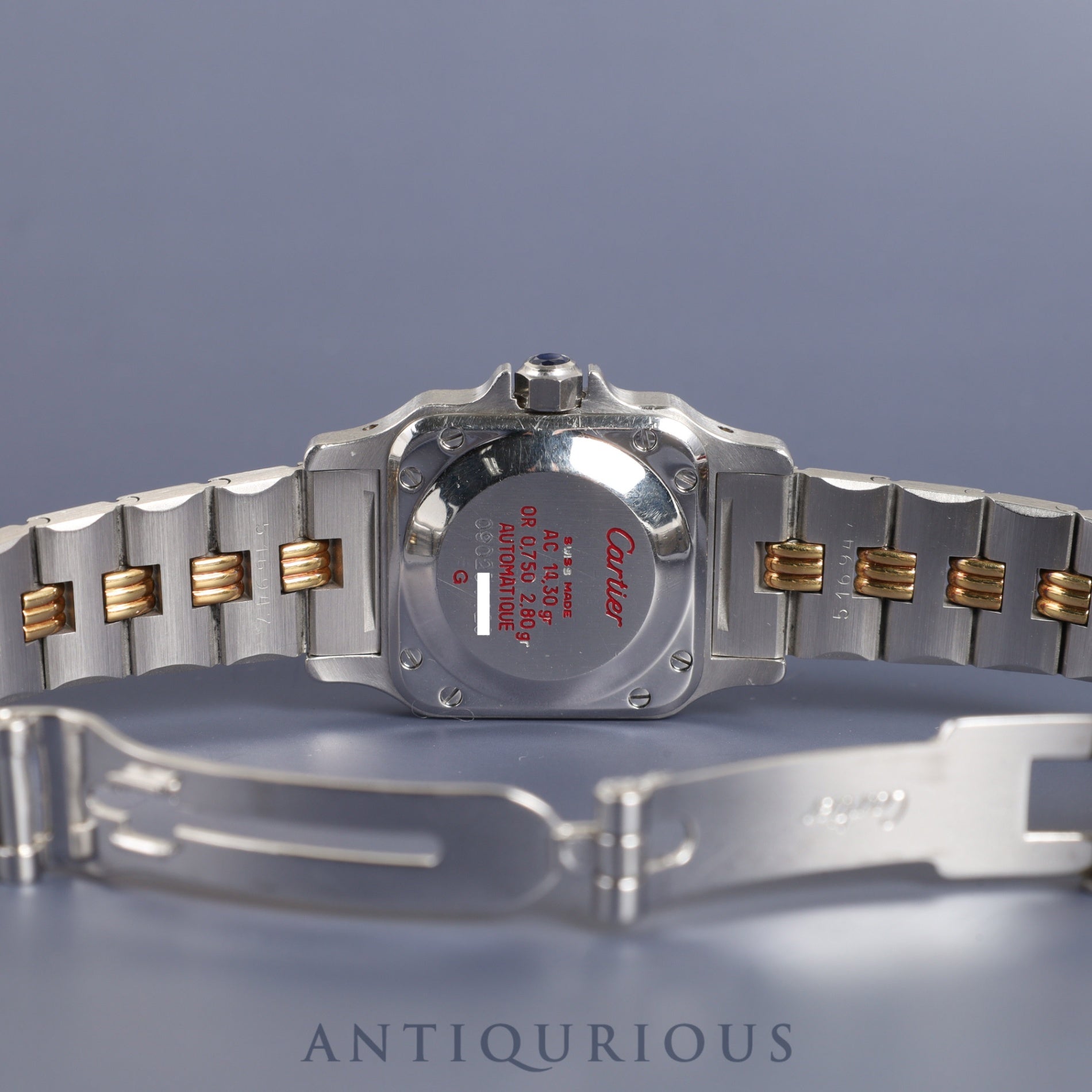 Cartier Santos Carrée SM AC14.30gr OR 0.750 2.80gr / 0902 Automatic SS/YG White Roman Dial Warranty (1988) Overhauled