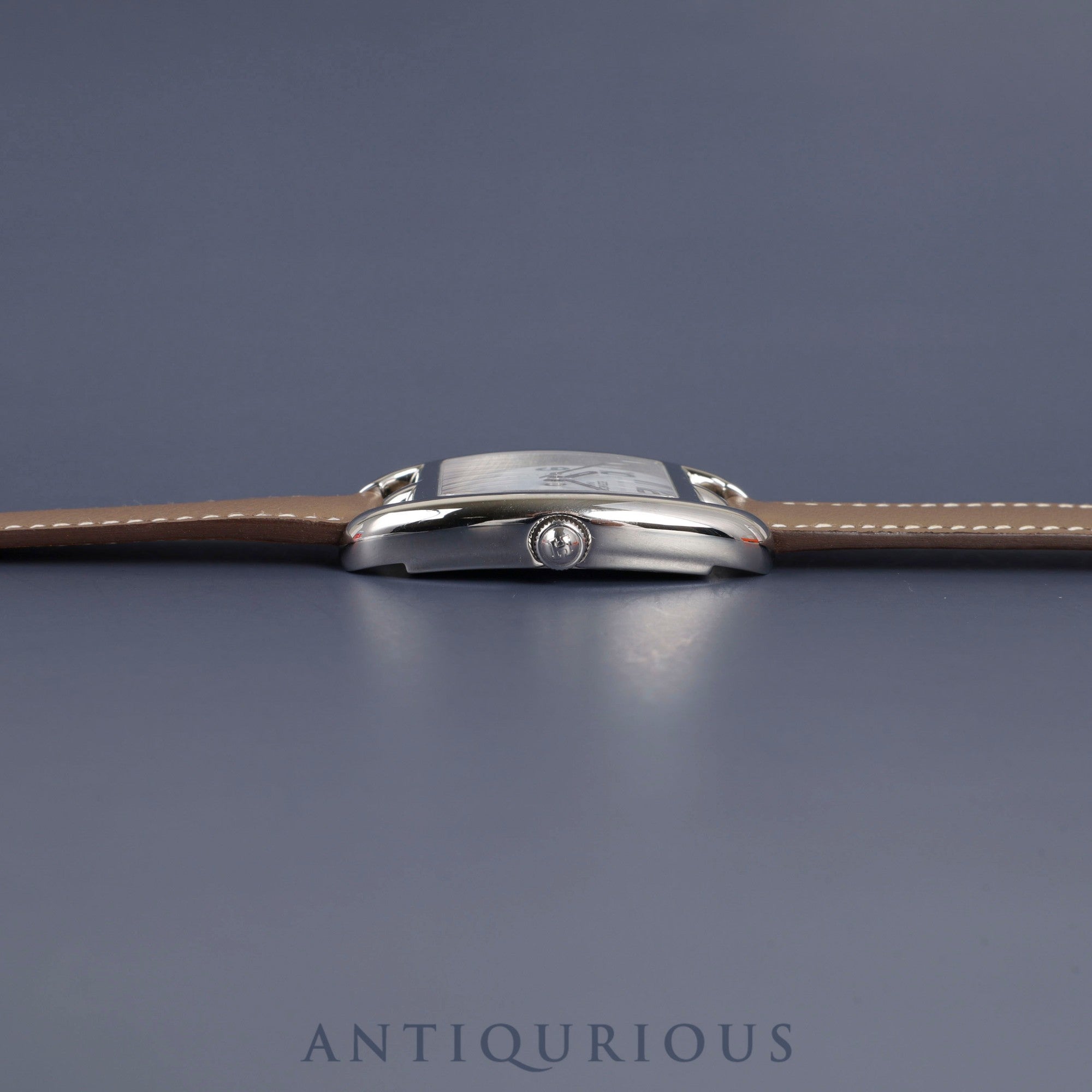 Hermès Cape Cod Tonneau CT1.710 Quartz Movement, Stainless Steel, Genuine Leather Strap (Stamped N: 2010), Genuine Buckle (SS), White Dial, Box, Warranty Card (2010), Overhauled