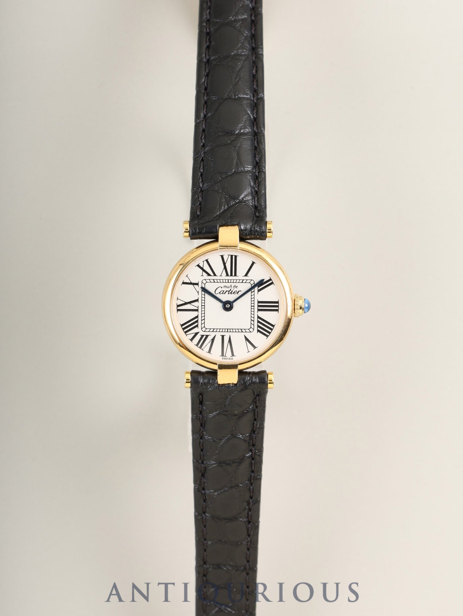カルティエ マスト ヴァンドーム VLC SM W1005354 / 590004 クォーツ Cal.90 SV925 革 純正Dバックル(GP) オパラン文字盤 保証書(1993年)オーバーホール済み
