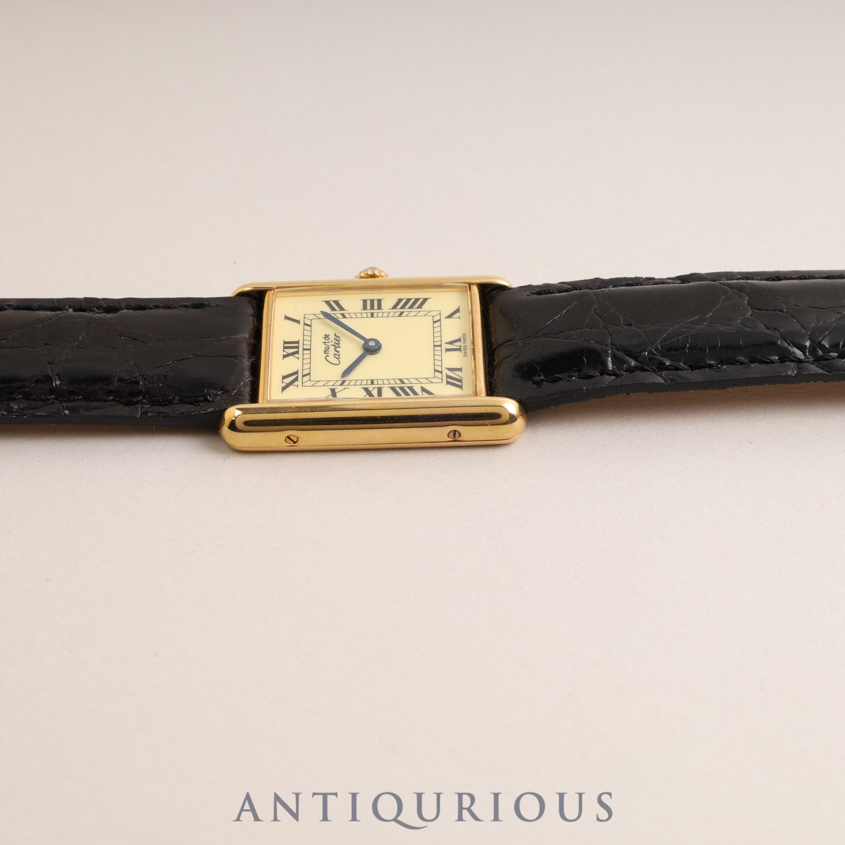 Cartier Must Tank LM QZ Ivory Roman Dial