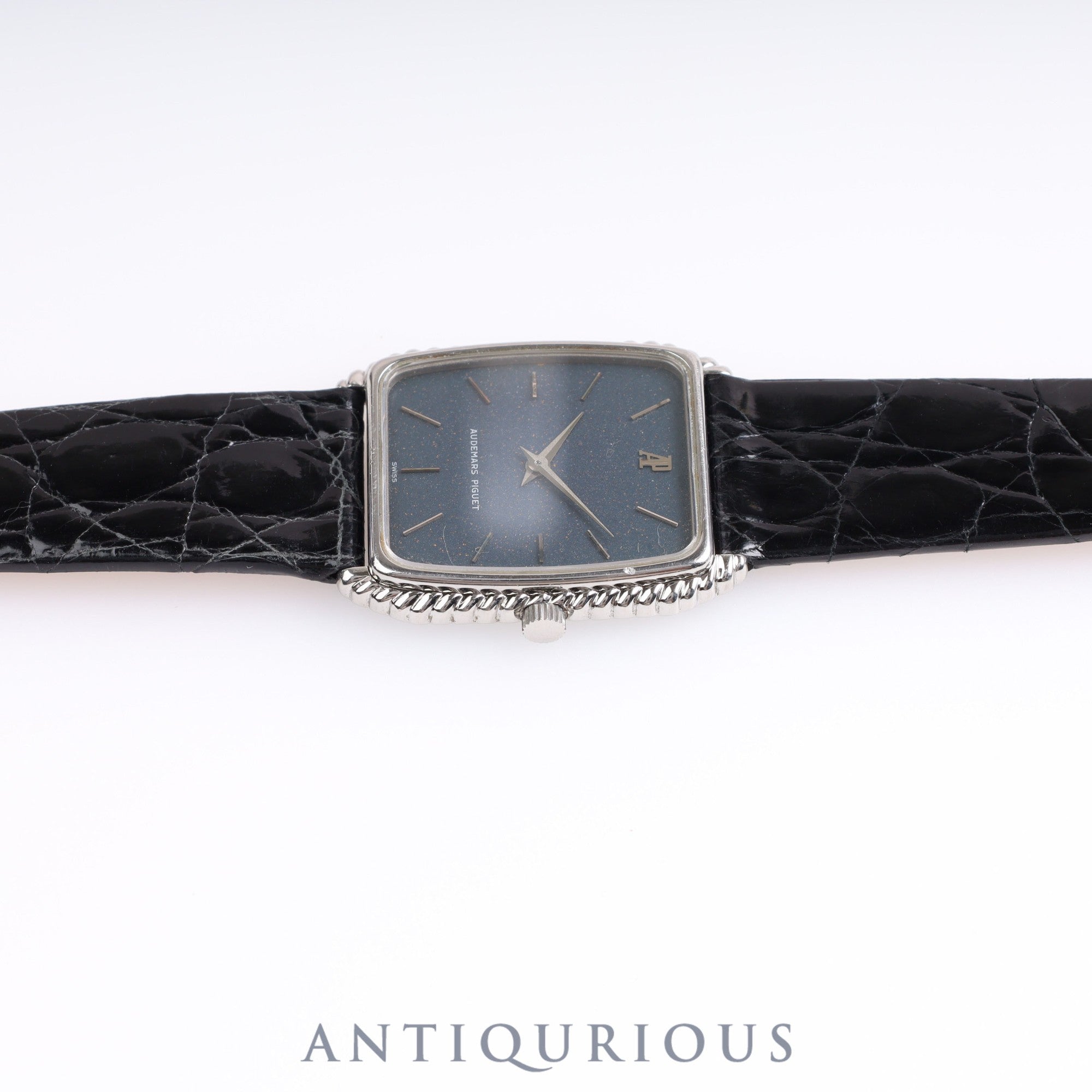 Audemars Piguet Rectangular 4249 Manual Winding Cal.2080 SS Leather Blue Dial